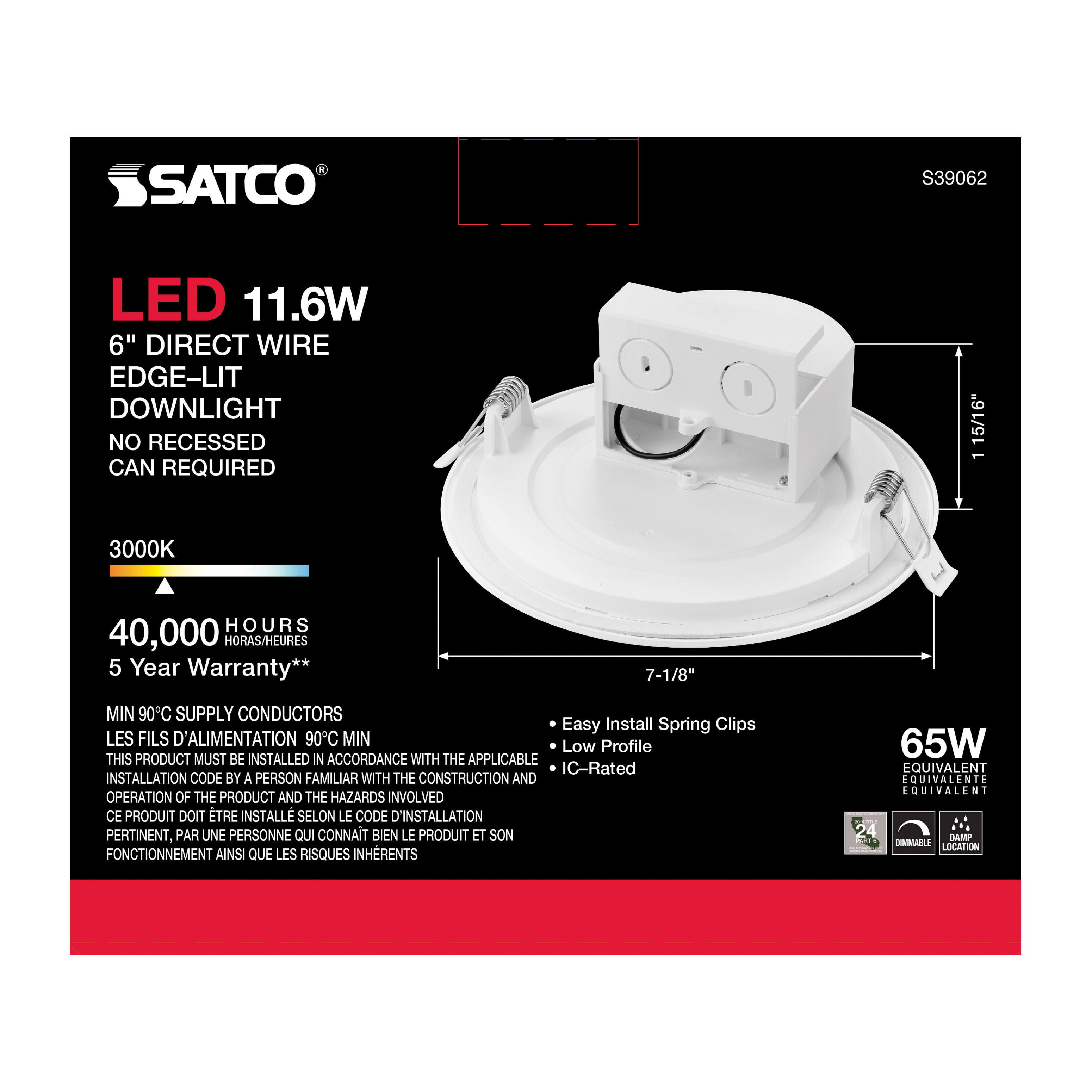 11.6WLED/DW/EL/5-6/30K/120V - S39062