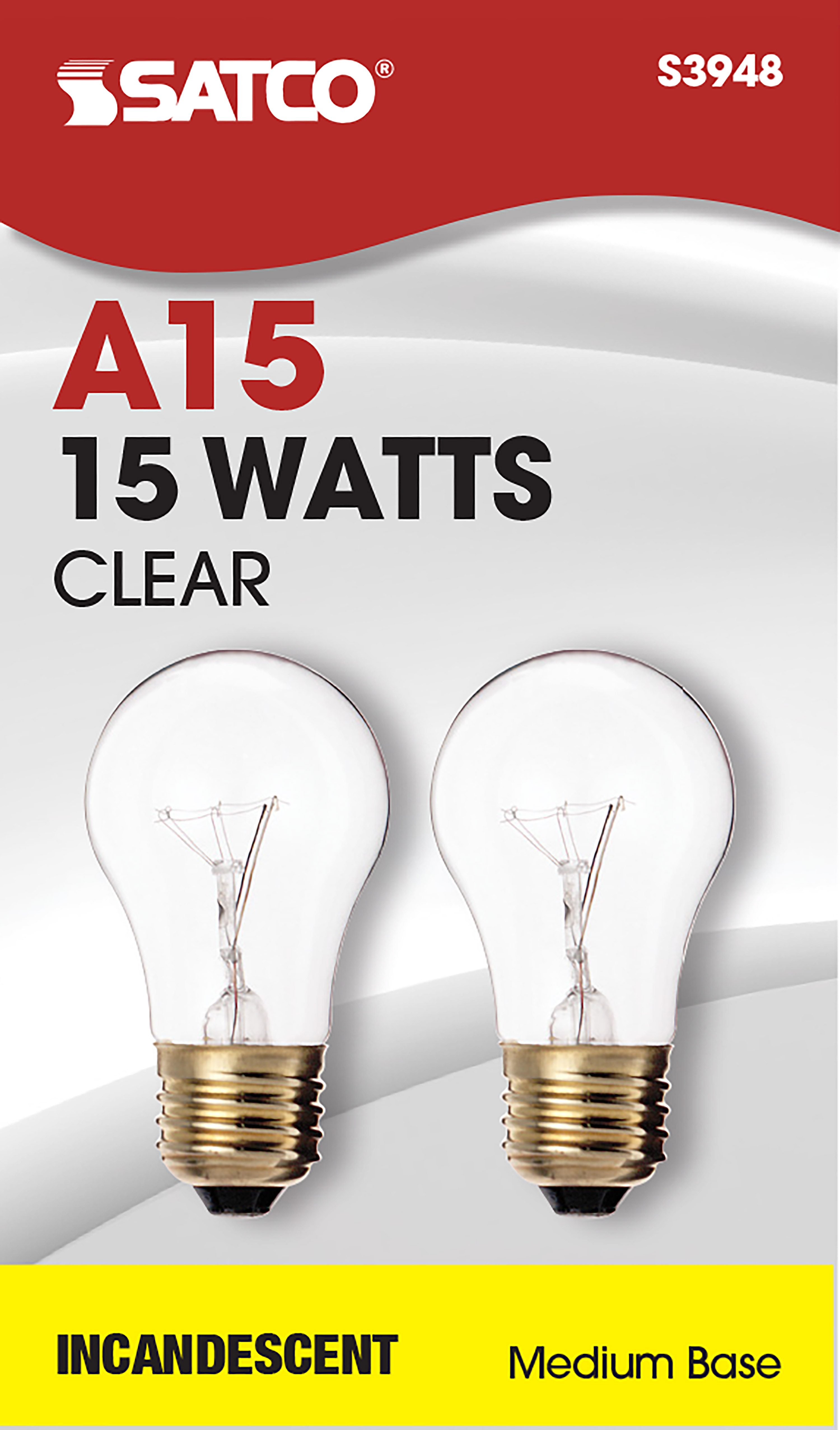 15W A-15 CLEAR MED BASE - S3948