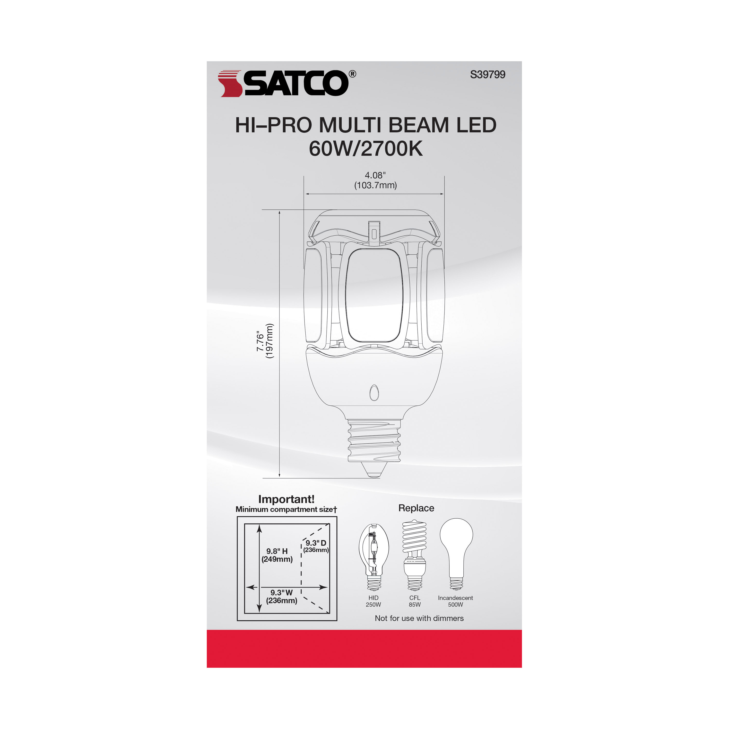 60W/LED/HID/MB-G3/27K/100-277V - S39799