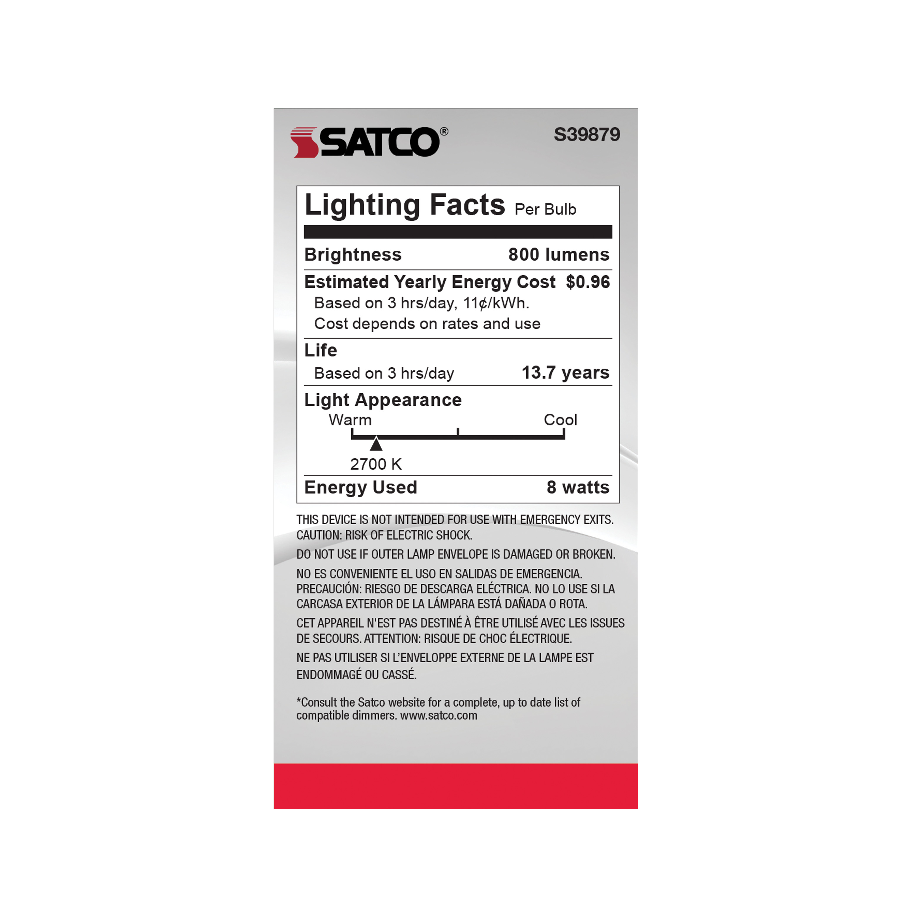 8A19/LED/927/CL/120V - S39879