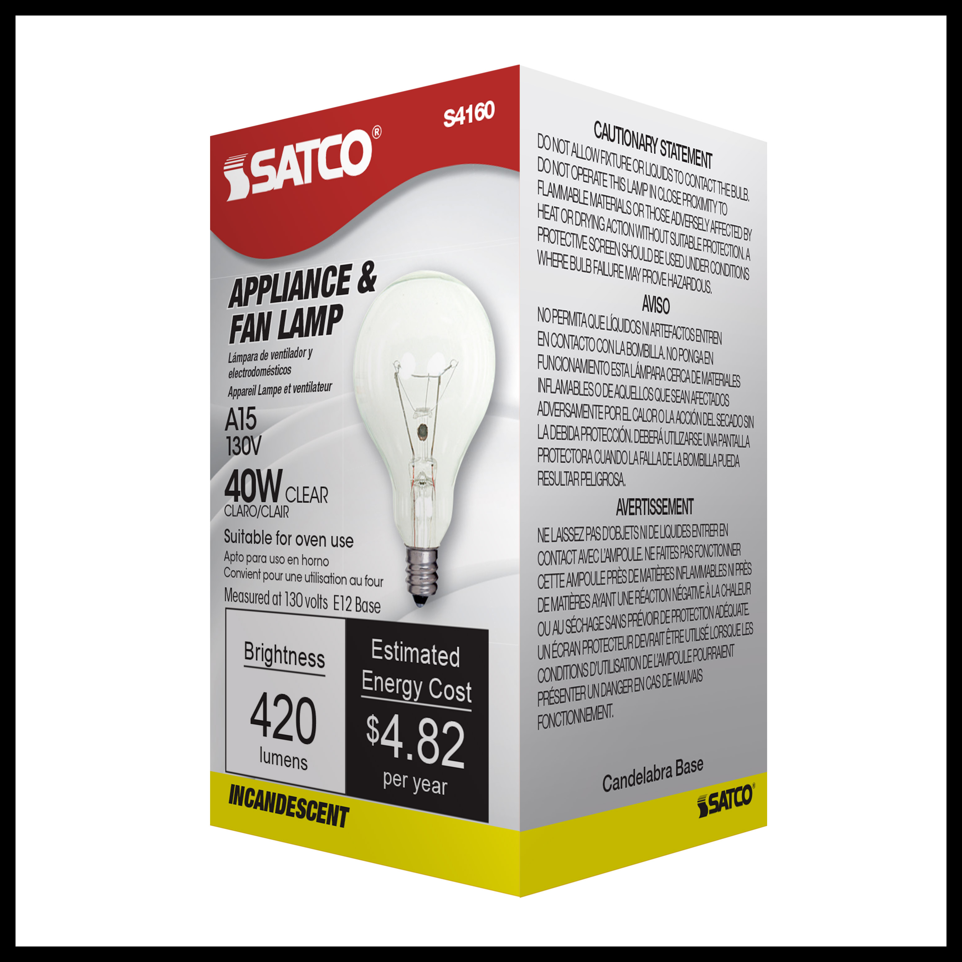 40A15 CLEAR E12 NICKEL PLATED - S4160