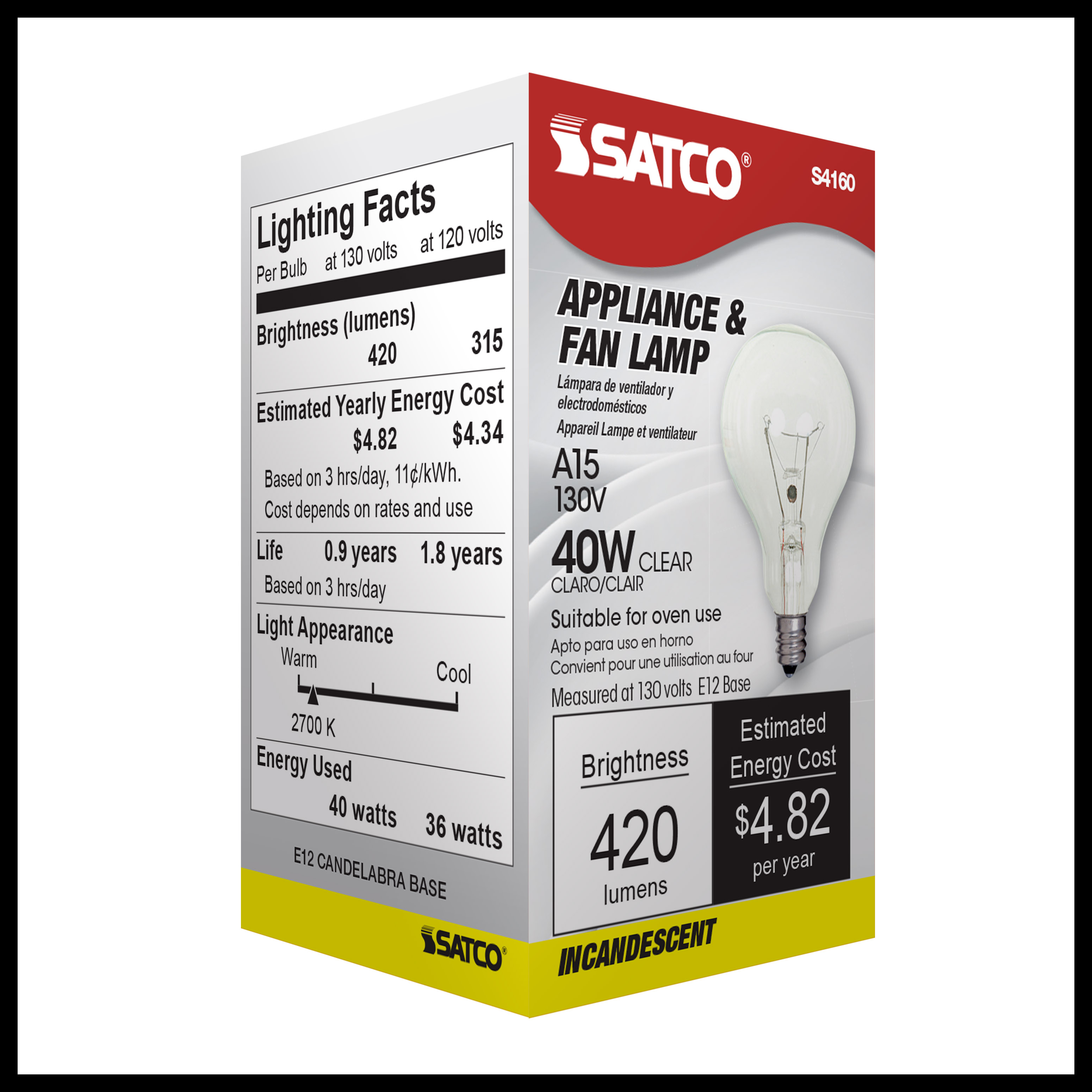 40A15 CLEAR E12 NICKEL PLATED - S4160