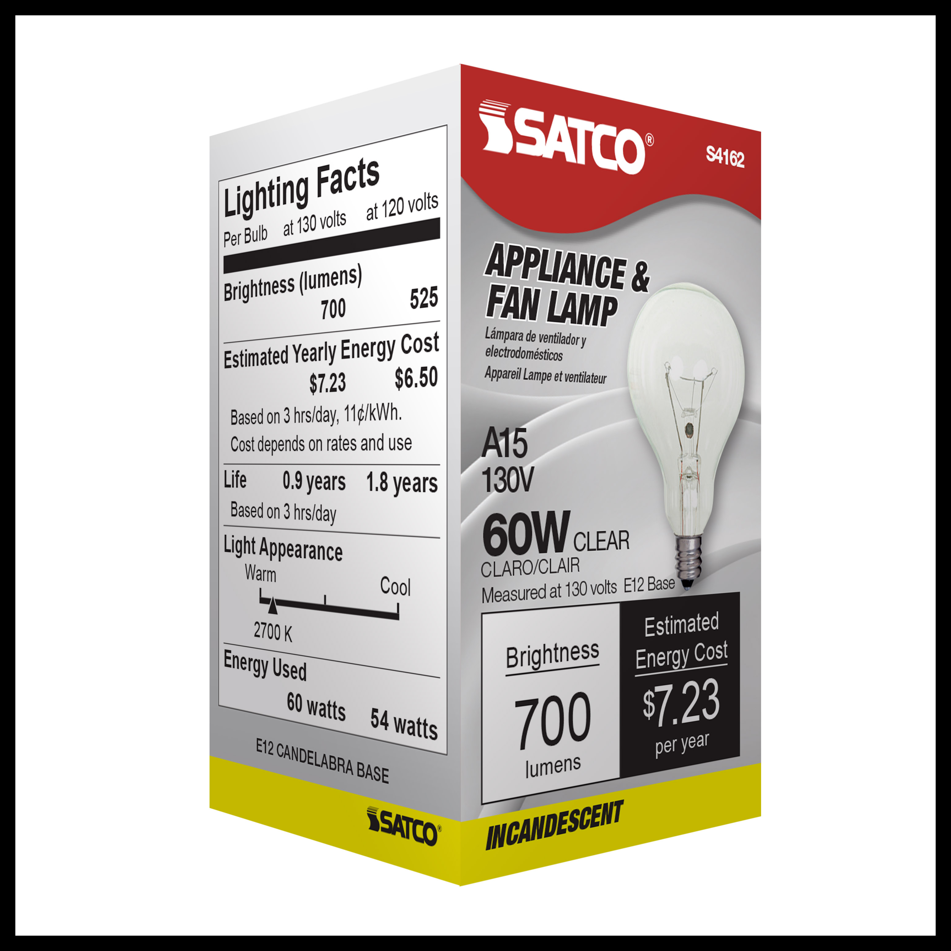 60A15 CLEAR E12 NICKEL PLATED - S4162