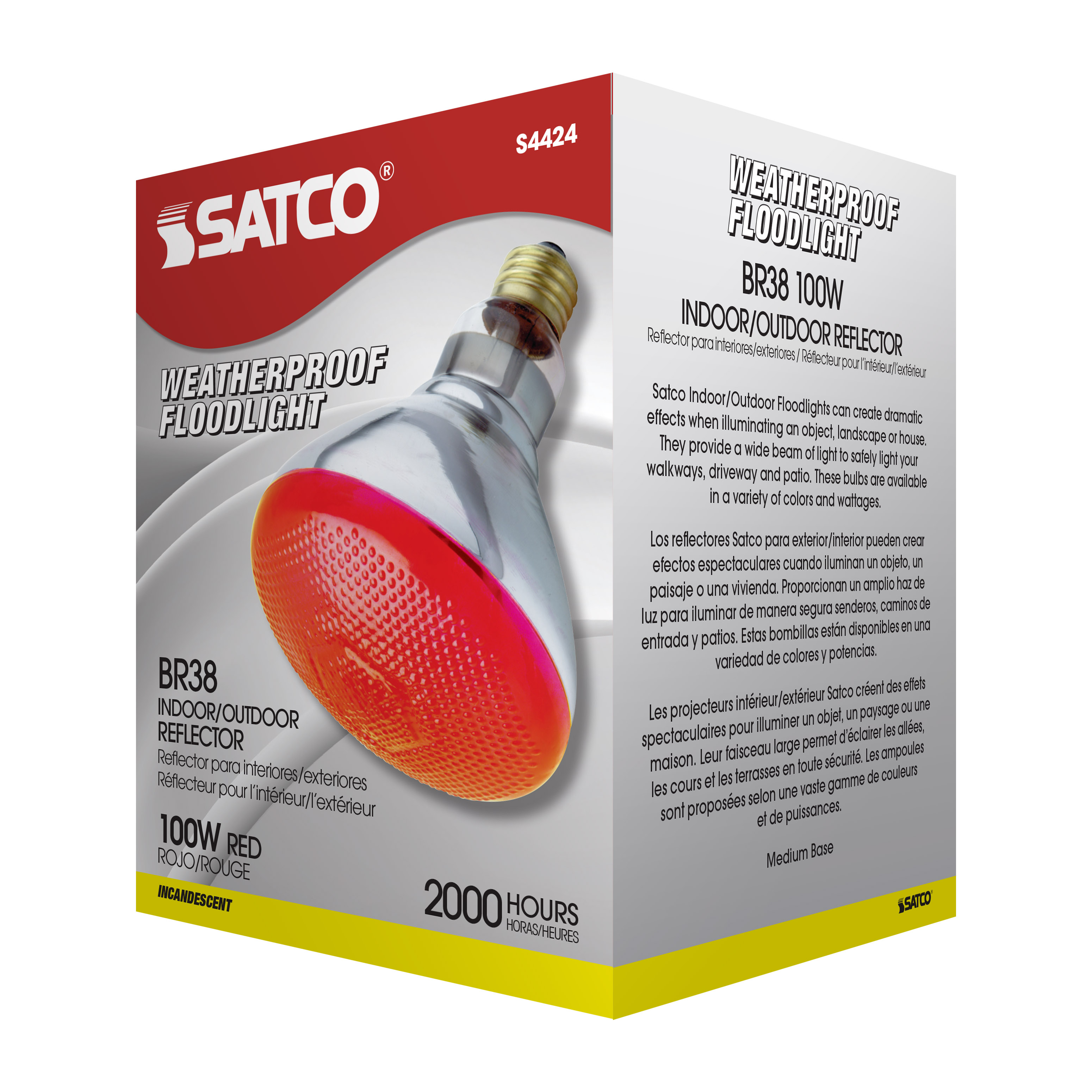 100W BR-38 RED 120V. - S4424