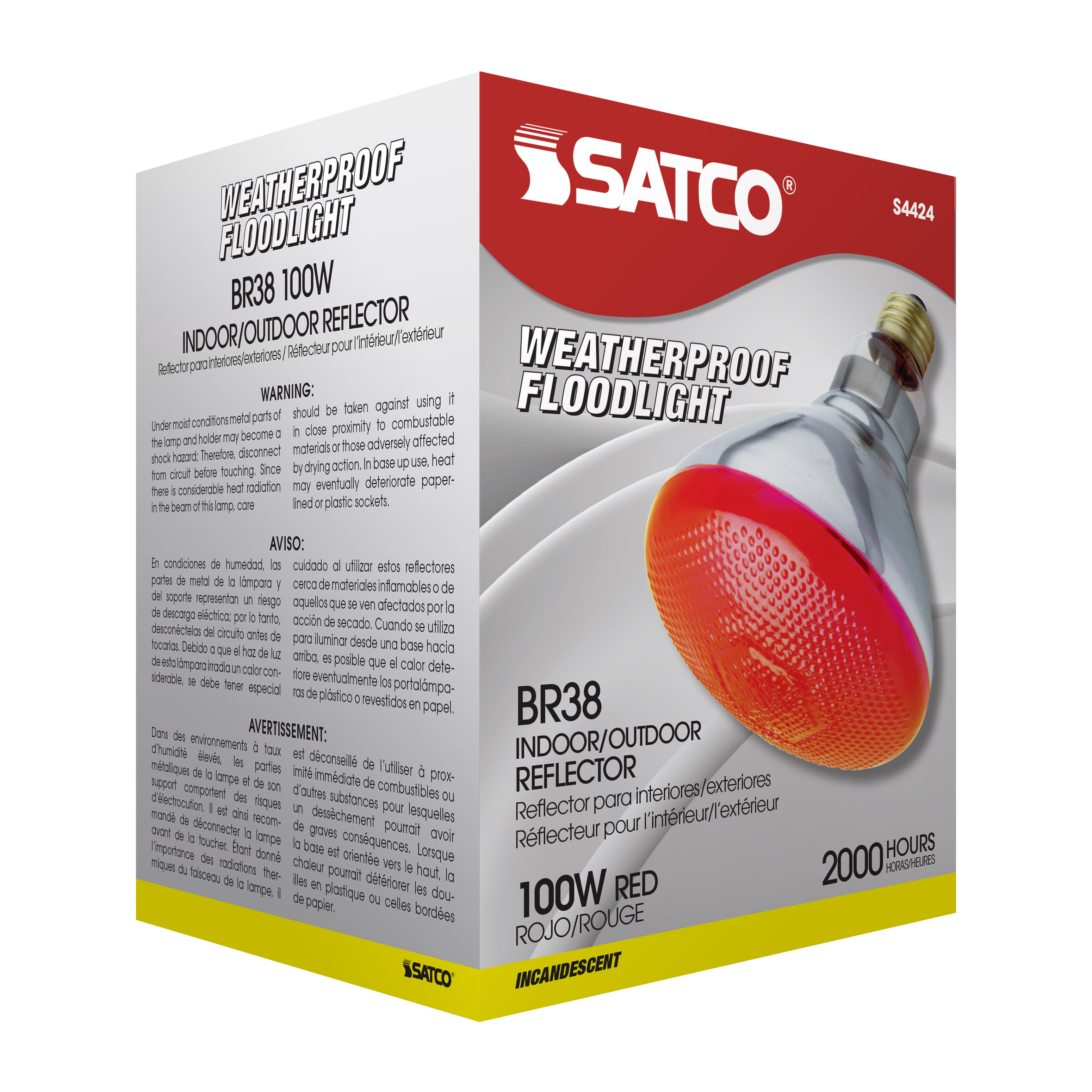 100W BR-38 RED 120V. - S4424