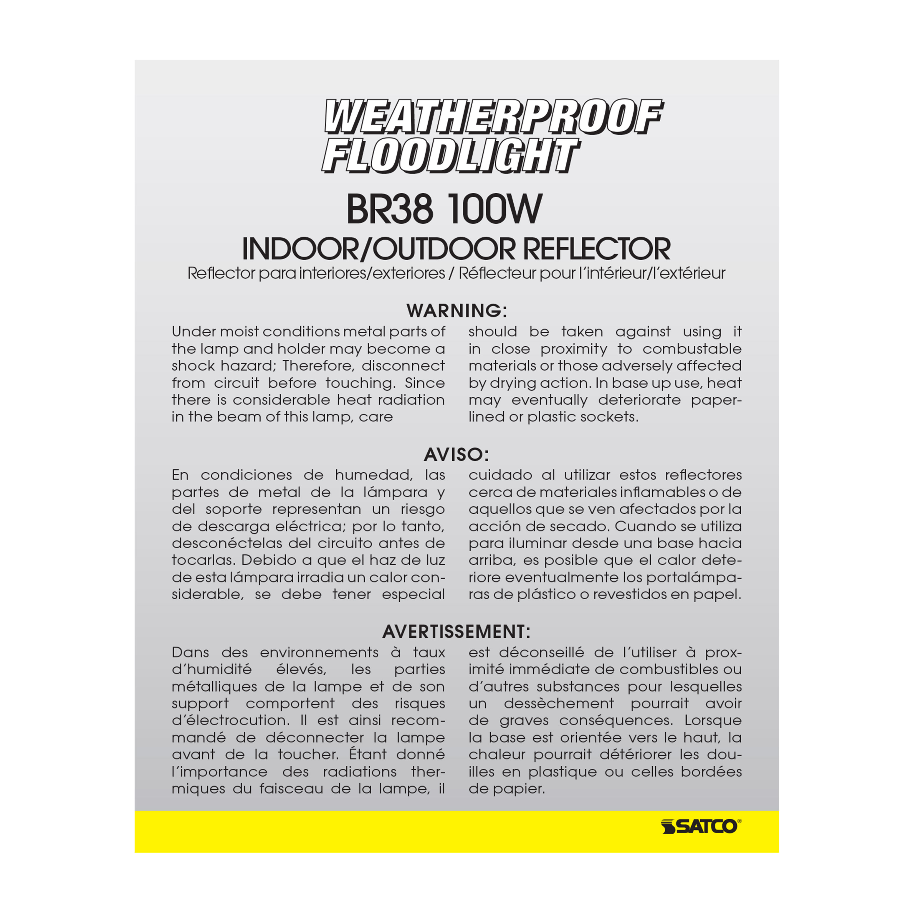 100W BR-38 AMBER 120V. - S4425