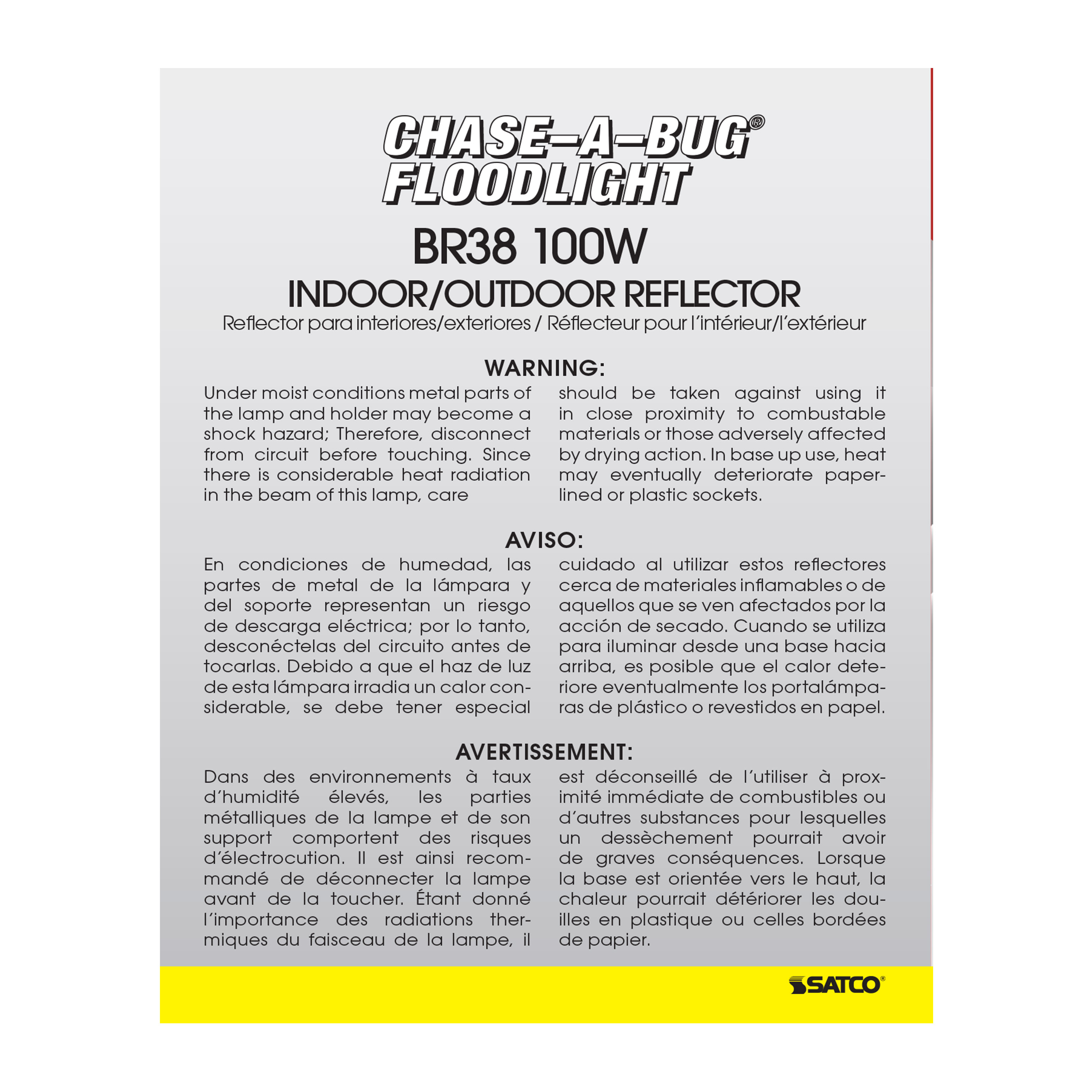 100W BR-38 YELLOW/BUG 120V. - S4426