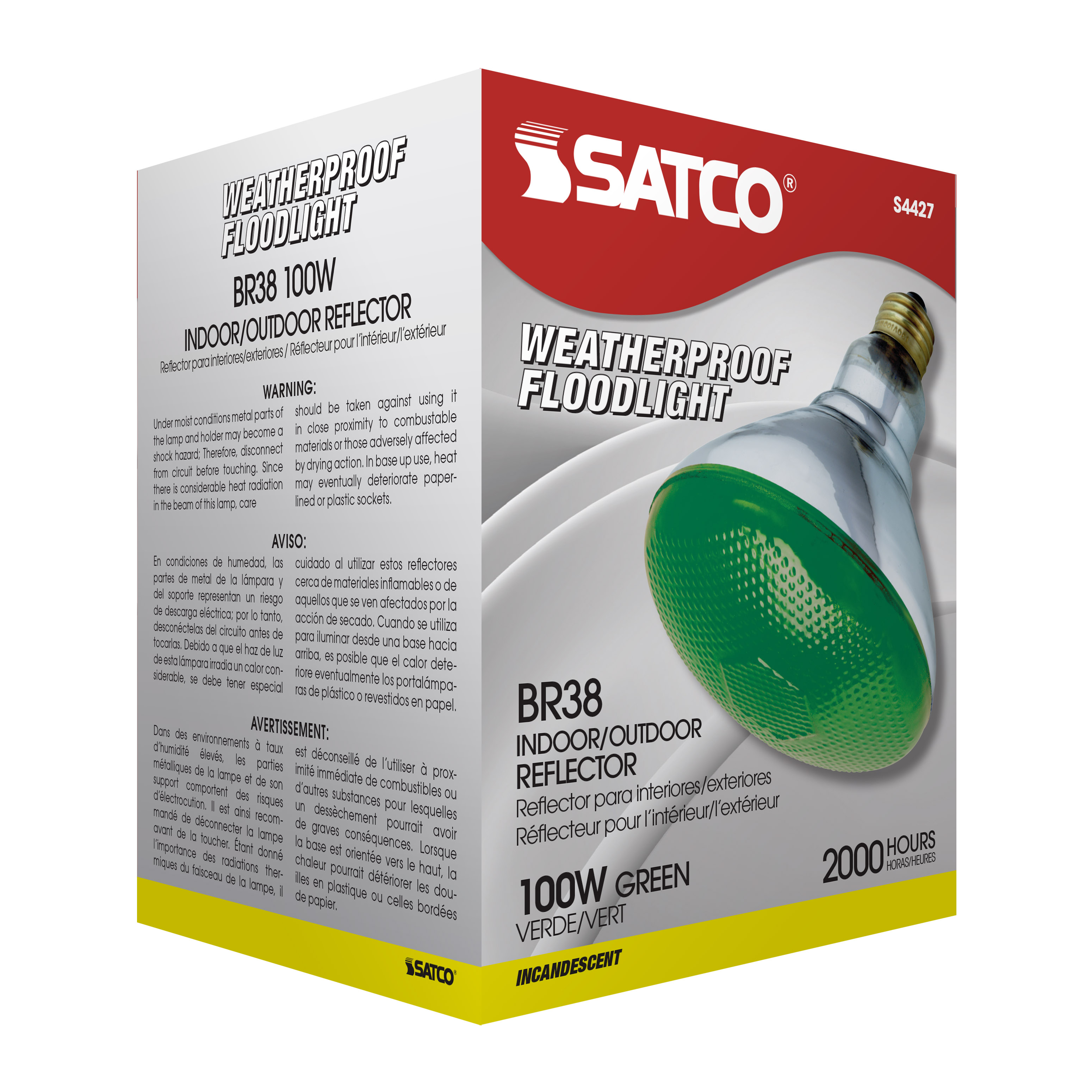 100W BR-38 GREEN 120V. - S4427