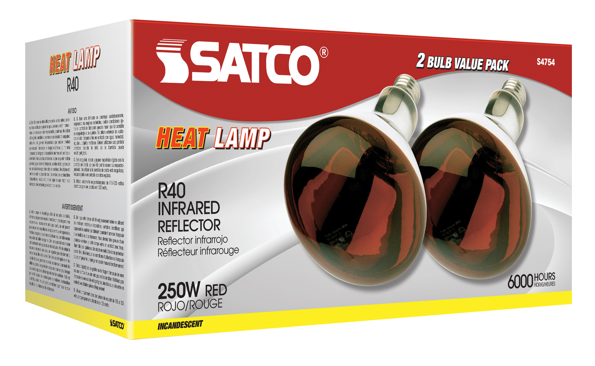 250R40/HR/2PK RED HEAT LAMP - S4754