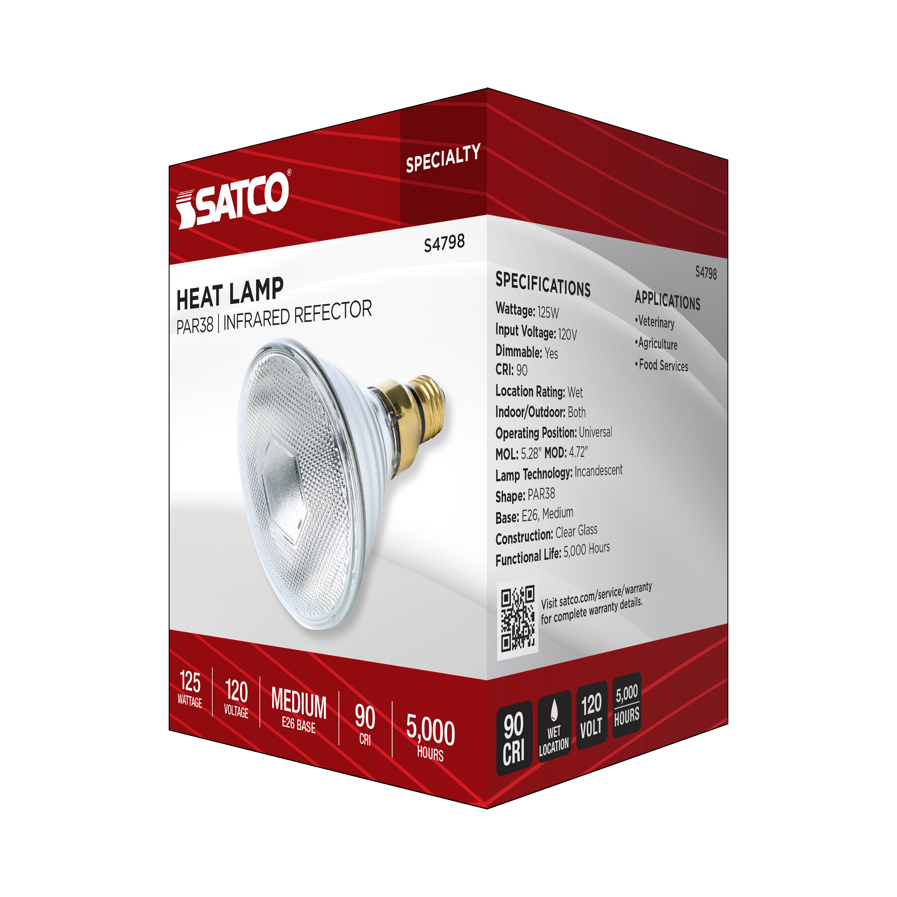 125PAR38/HEAT/CL/120V - S4798