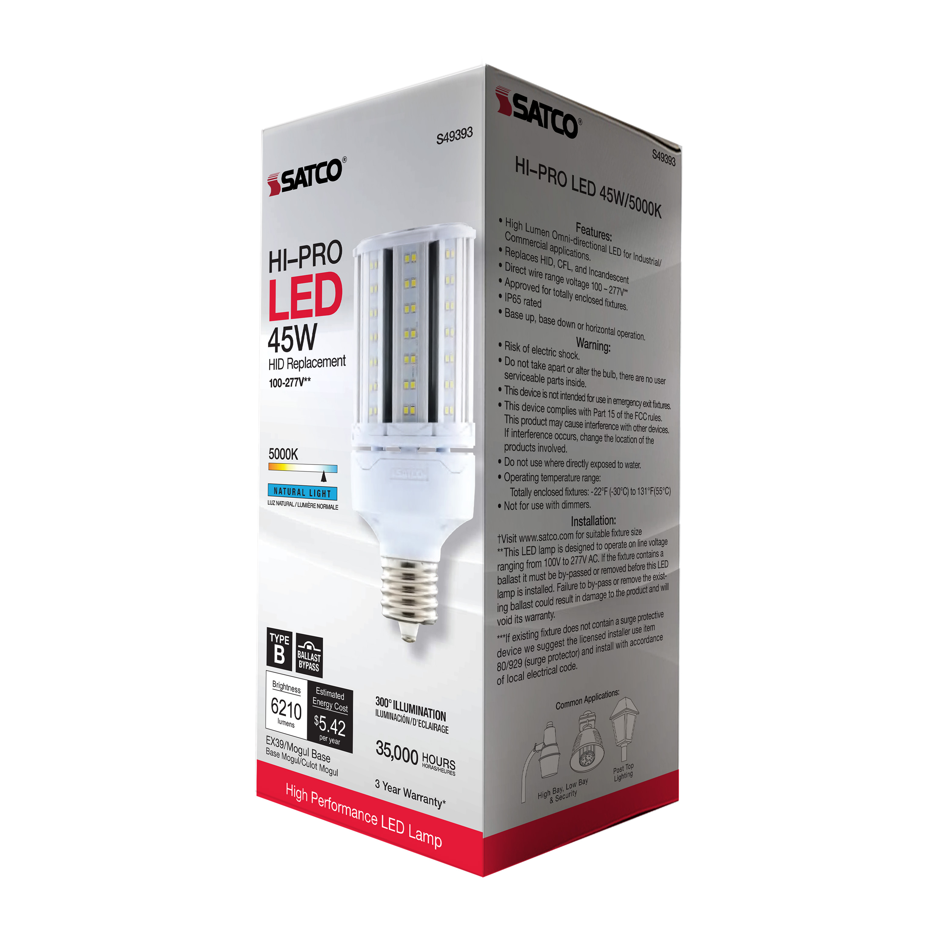 45W/LED/HP/850/100-277V/EX39 - S49393