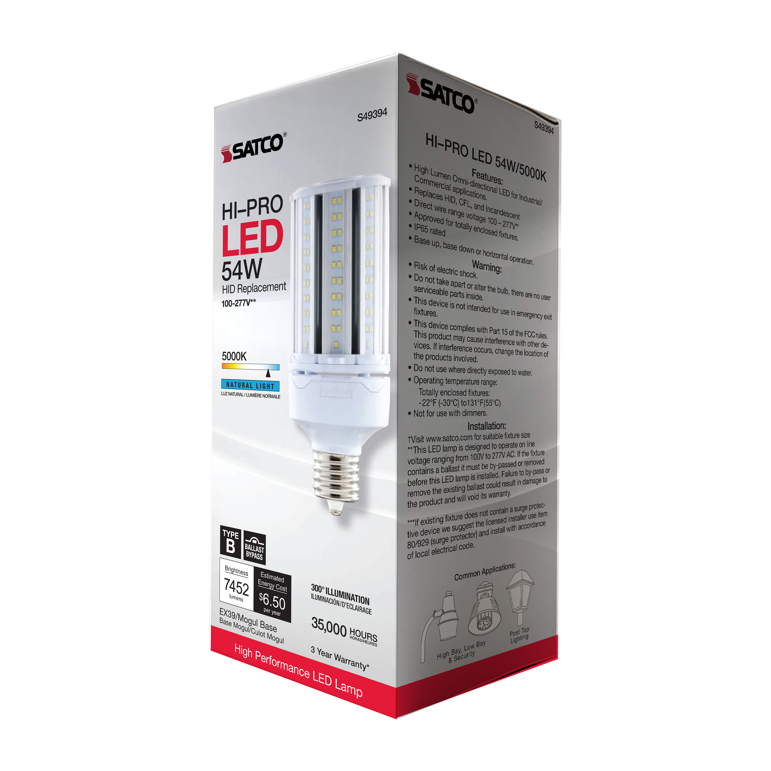 54W/LED/HP/850/100-277V/EX39 - S49394