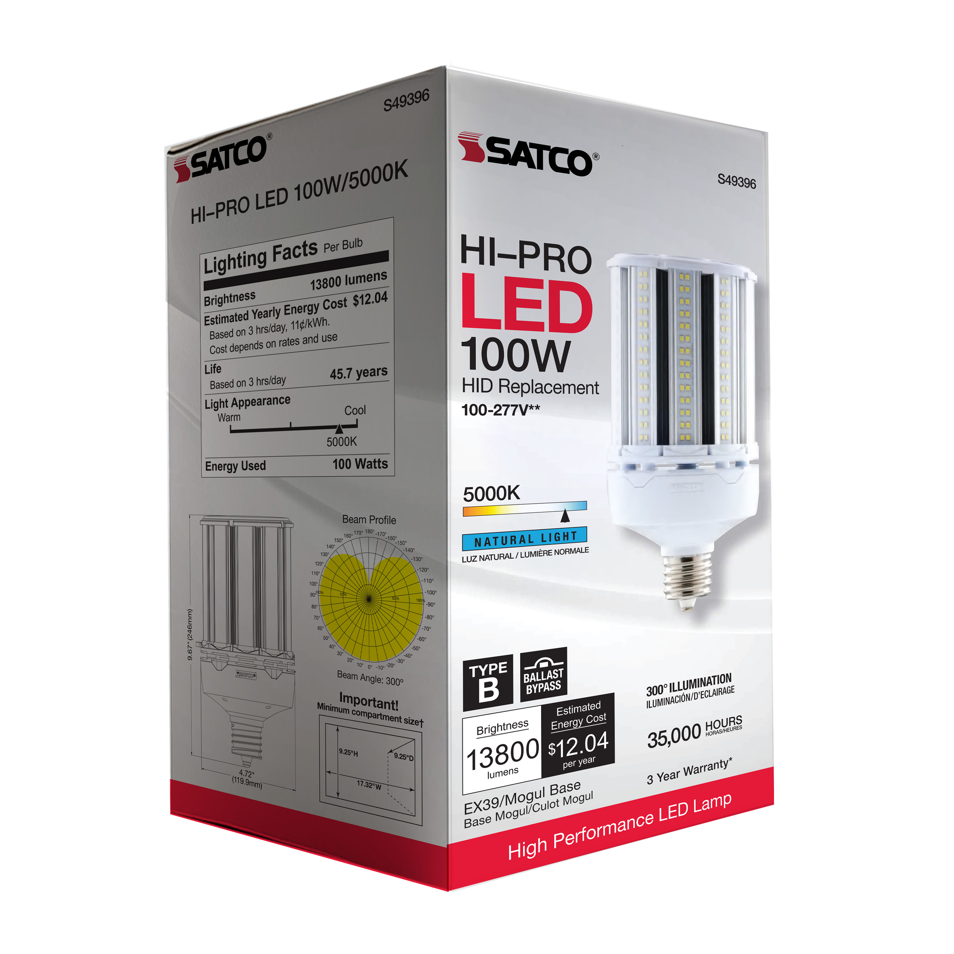 100W/LED/HP/850/100-277V/EX39 - S49396