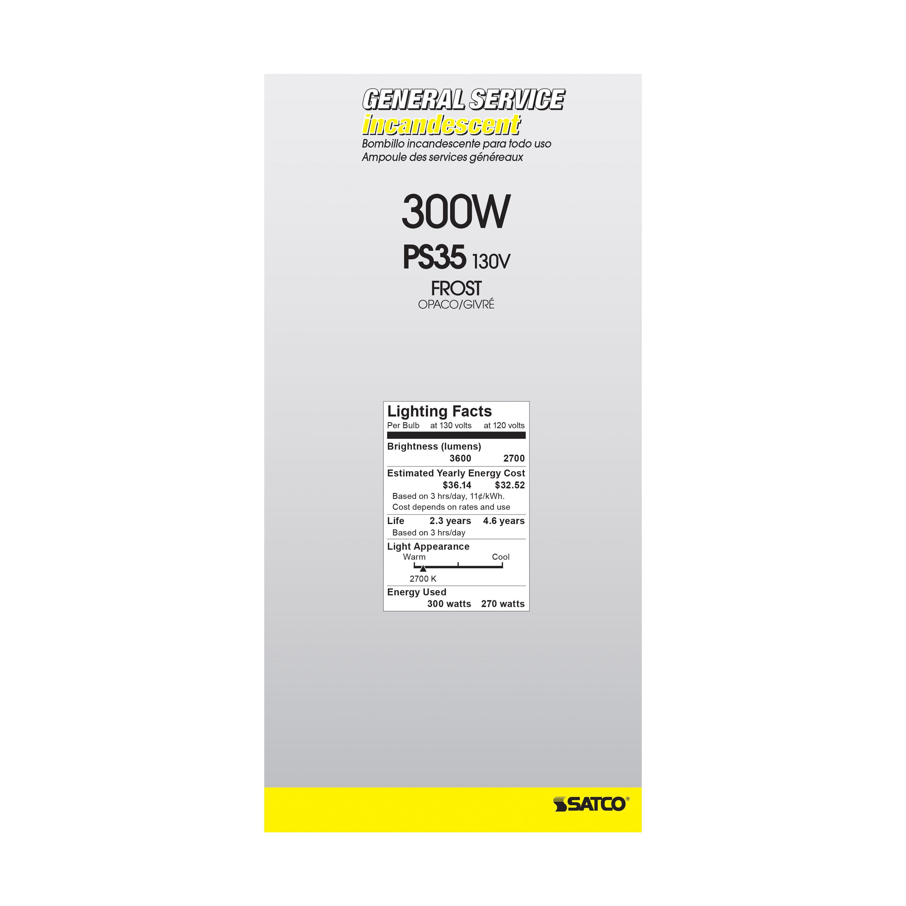 300/IF MOGUL BASE FROSTED 130V - S4962