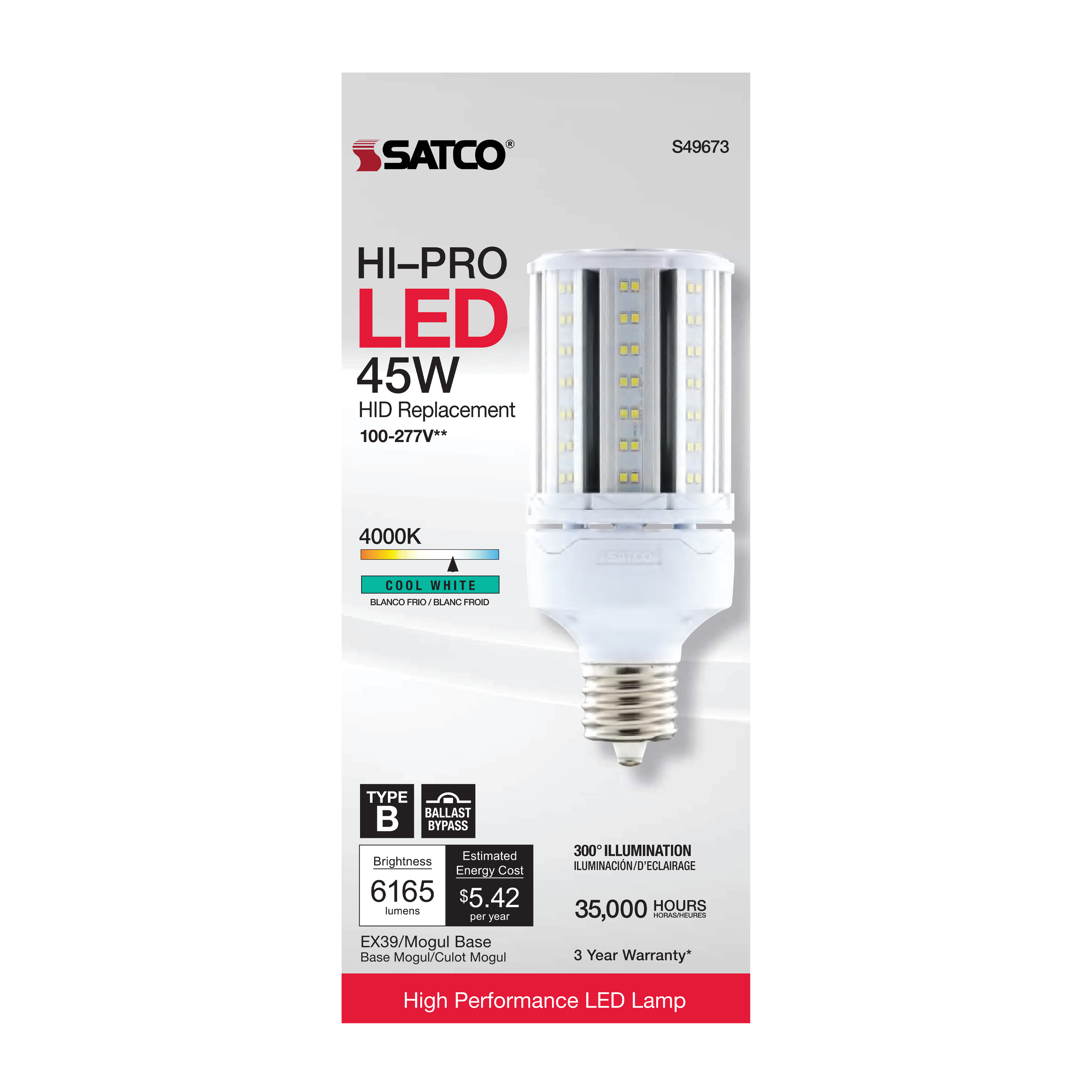 45W/LED/HP/840/100-277V/EX39 - S49673