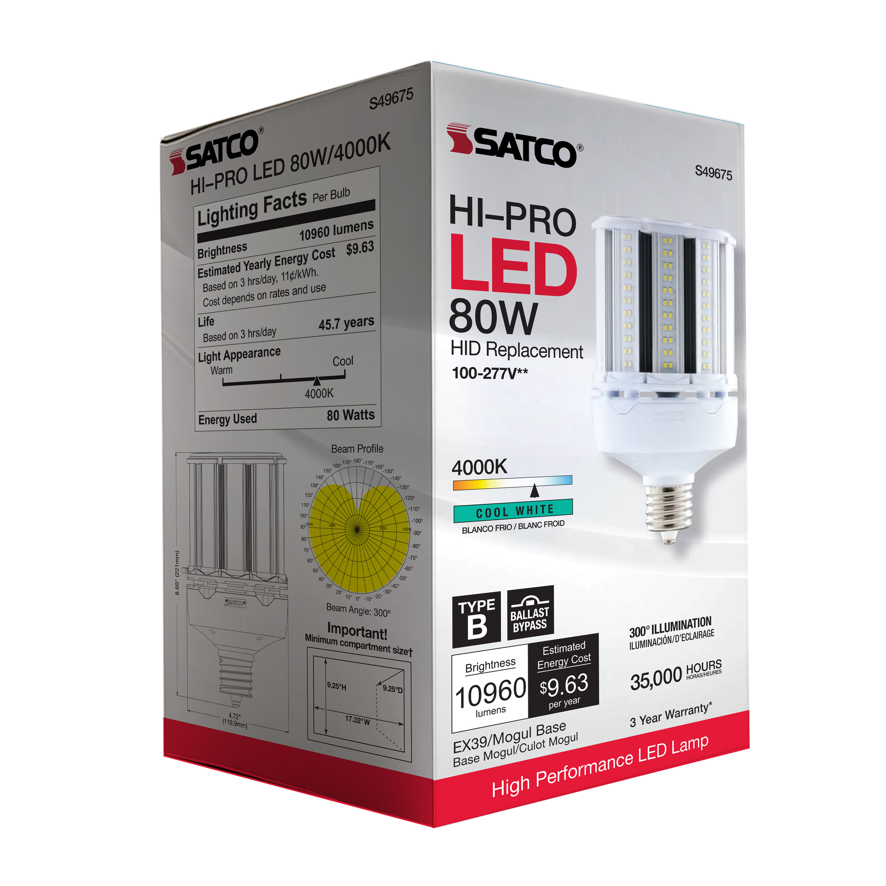 80W/LED/HP/840/100-277V/EX39 - S49675