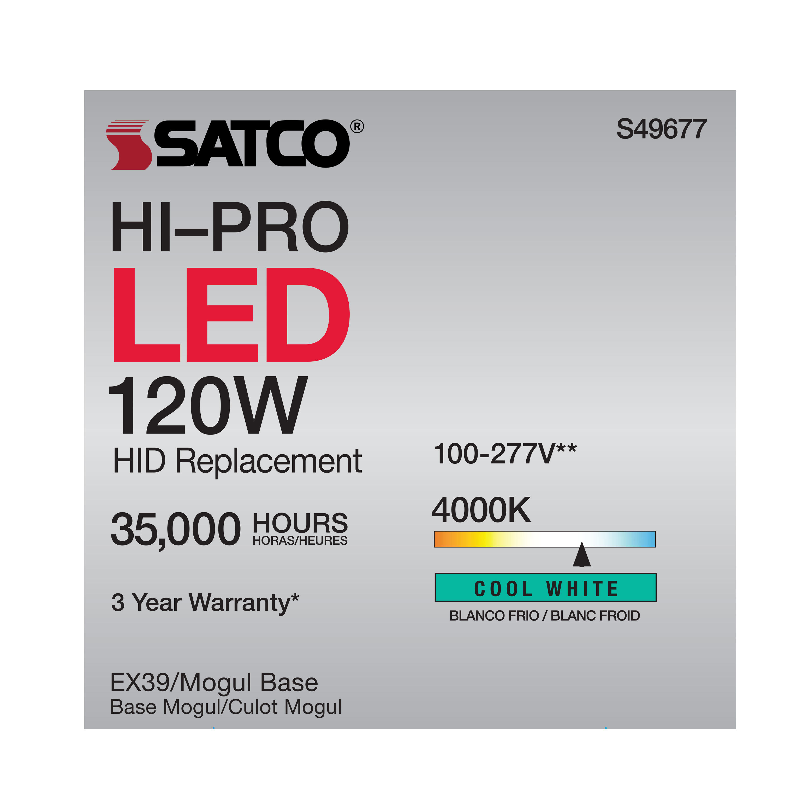120W/LED/HP/840/100-277V/EX39 - S49677