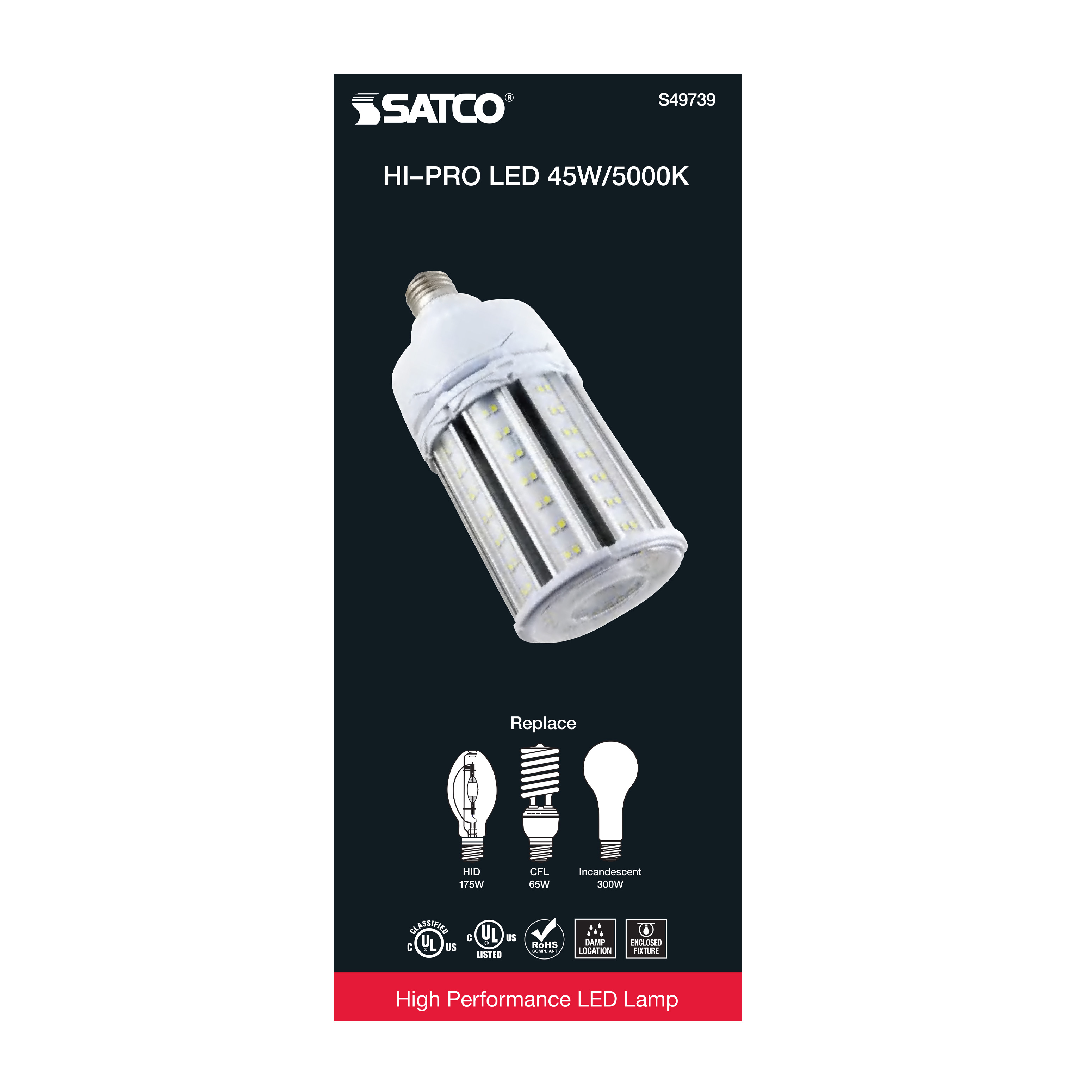45W/LED/HP/850/100-277V/E26 - S49739
