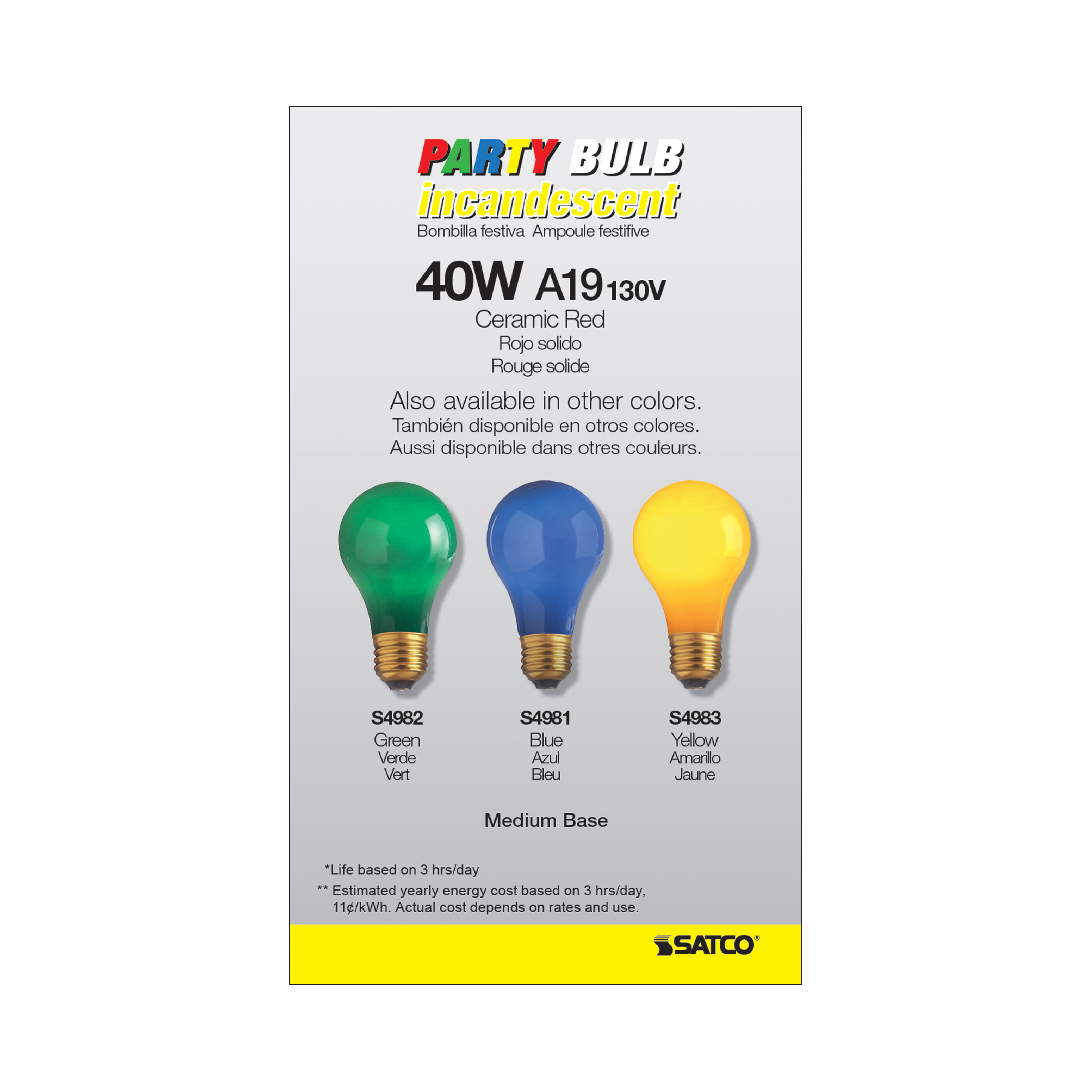 40W A19 CERAMIC RED 130V - S4980