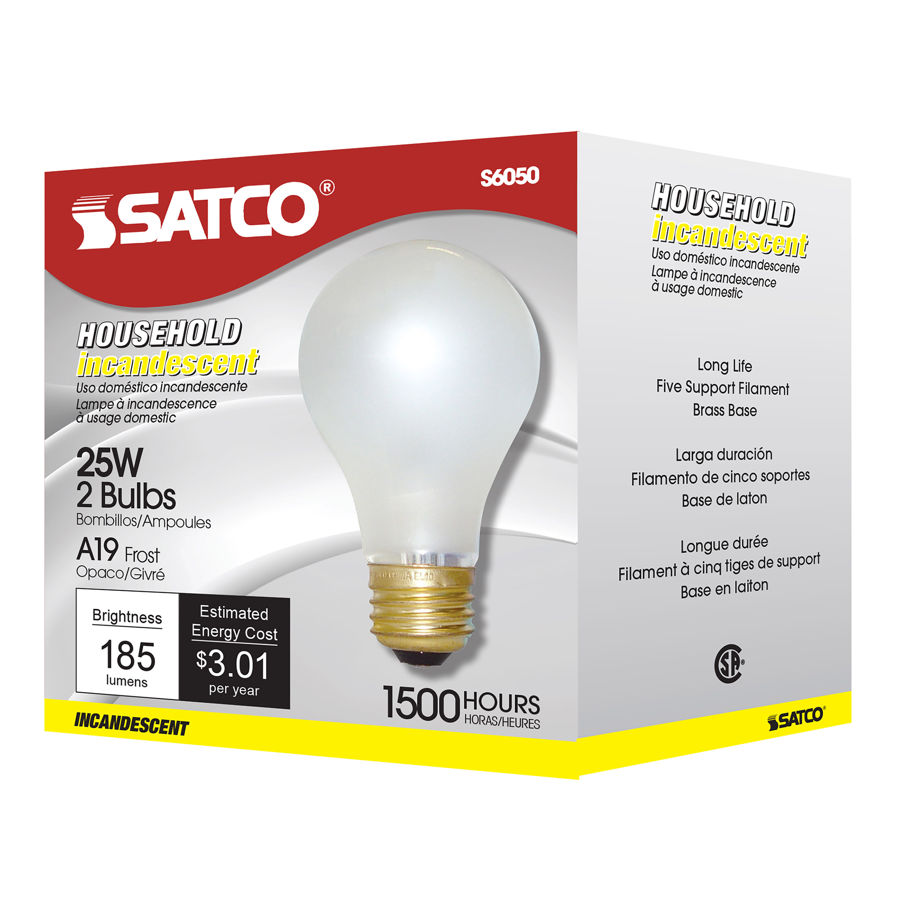 25W A-19 FROSTED 120 VOLT - S6050