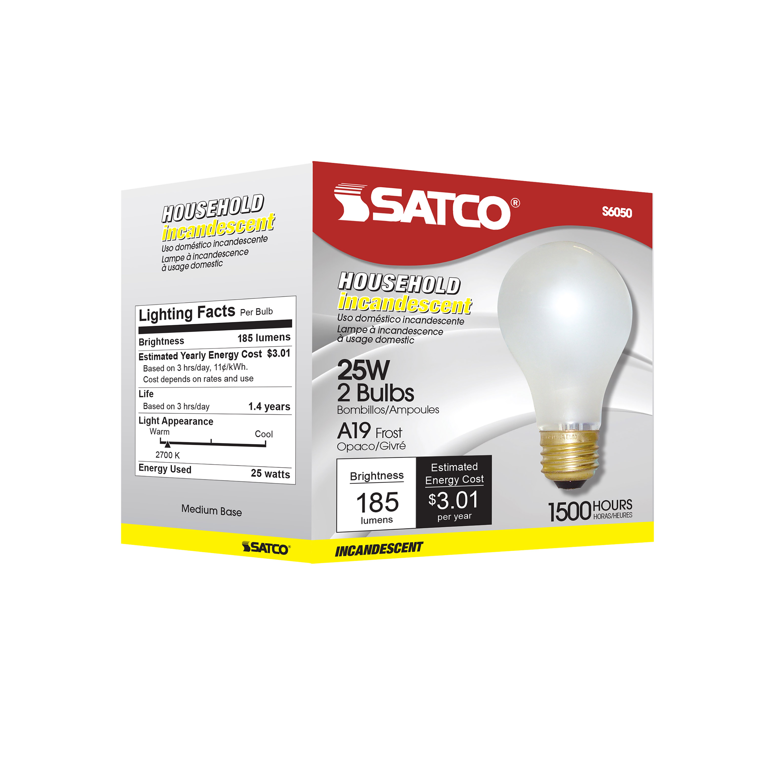 25W A-19 FROSTED 120 VOLT - S6050