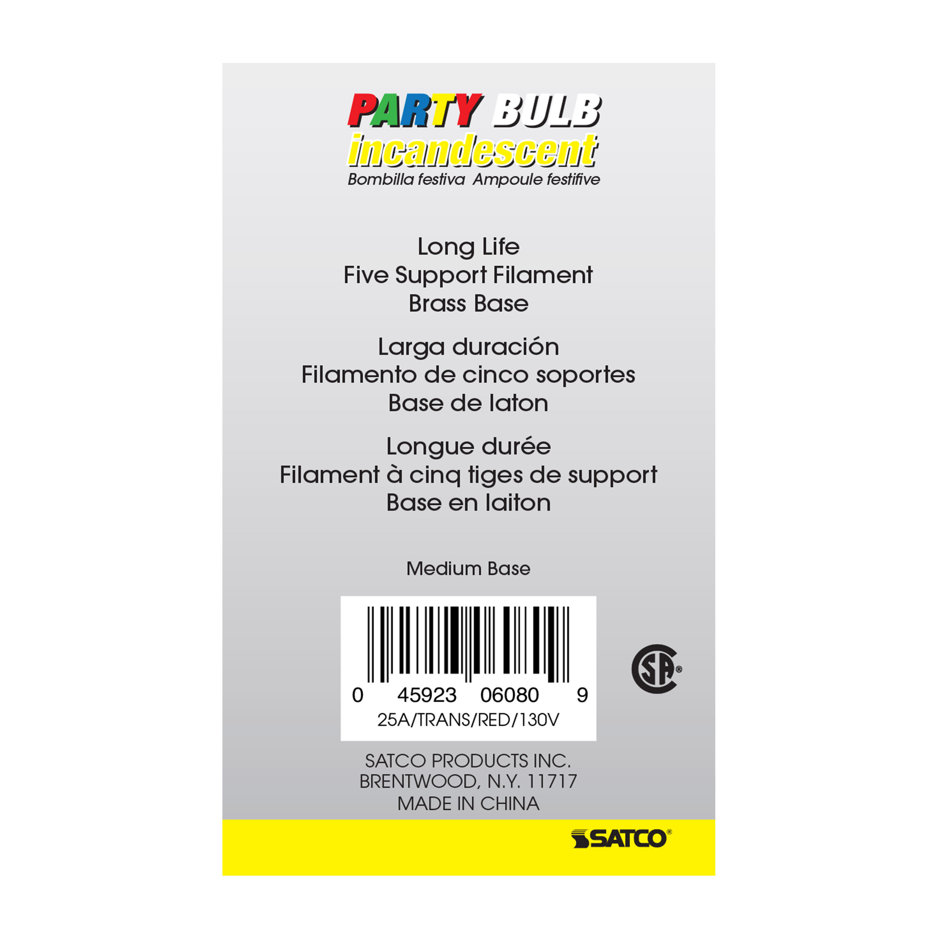 25W A19 TRANS. RED 130V - S6080