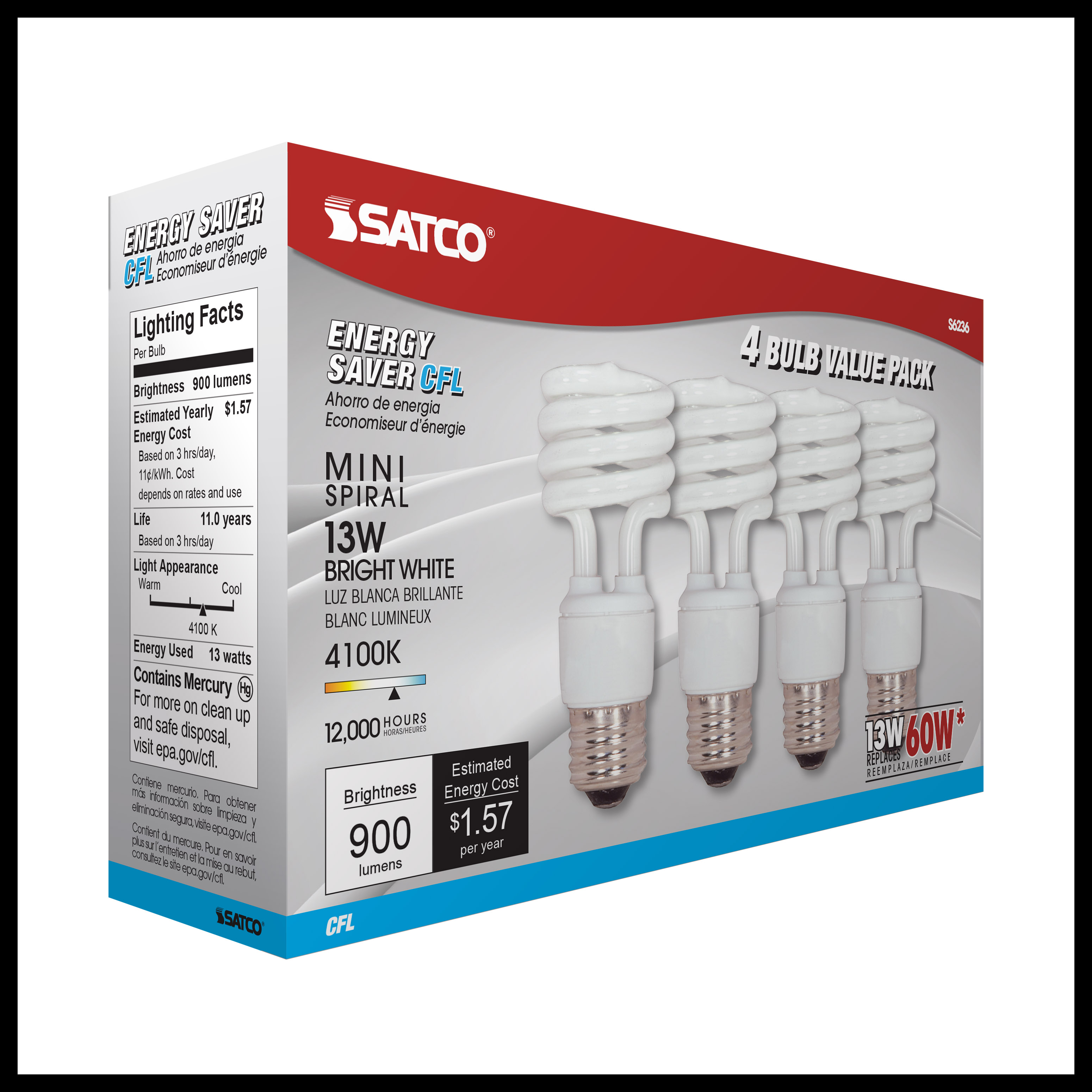 13T2/E26/4100K/120V/4PK - S6236