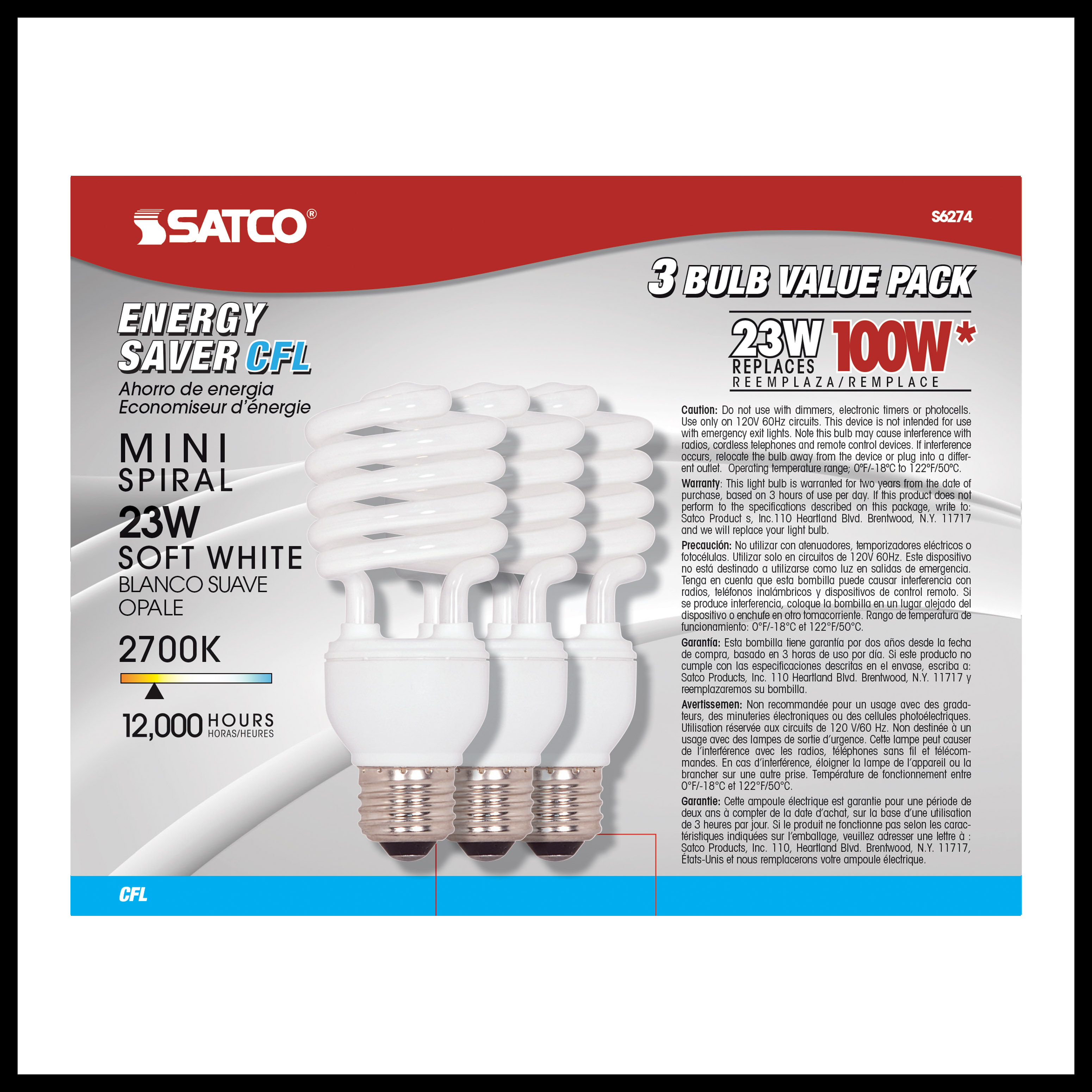 23T2/E26/2700K/120V/3PK - S6274