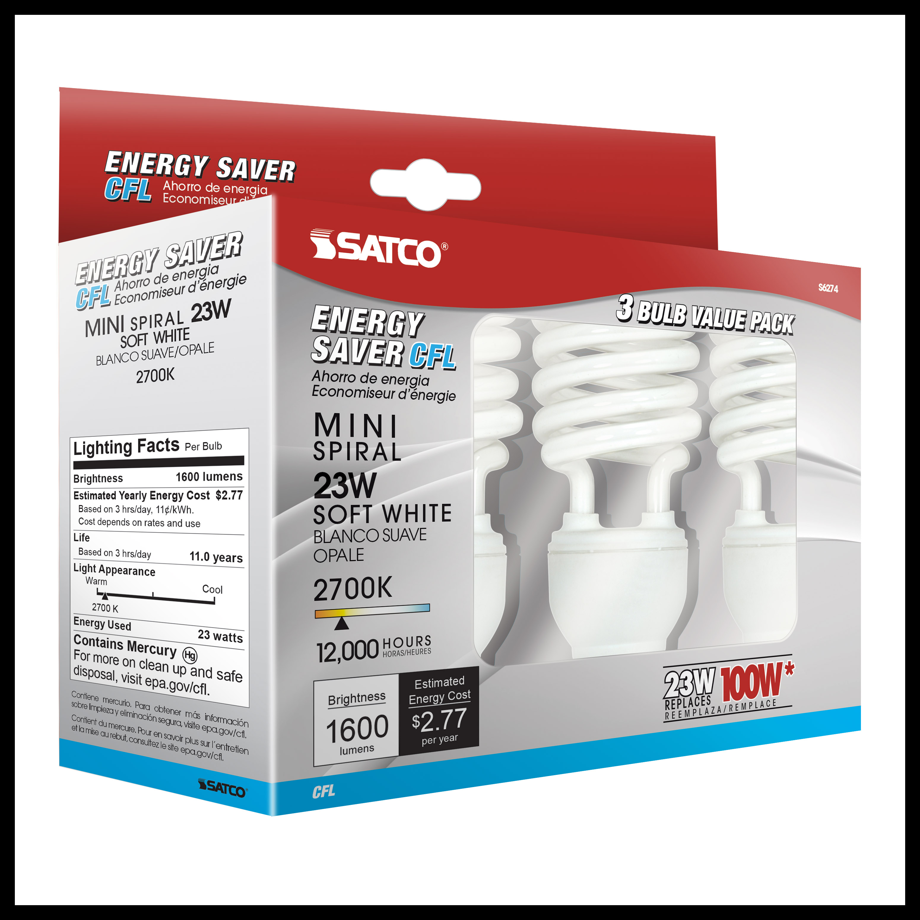 23T2/E26/2700K/120V/3PK - S6274