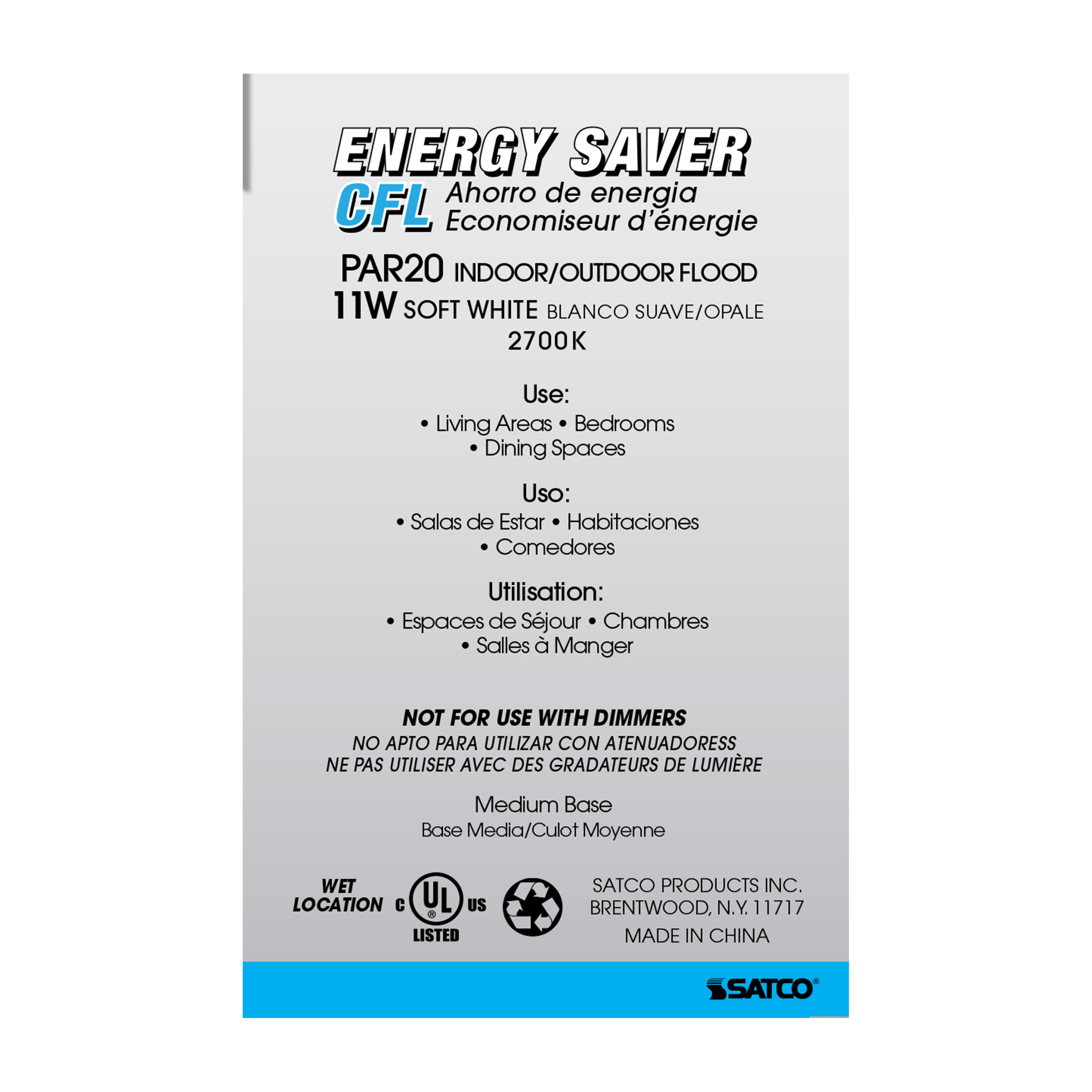 11PAR20/E26/2700K/120V/1PK - S7207