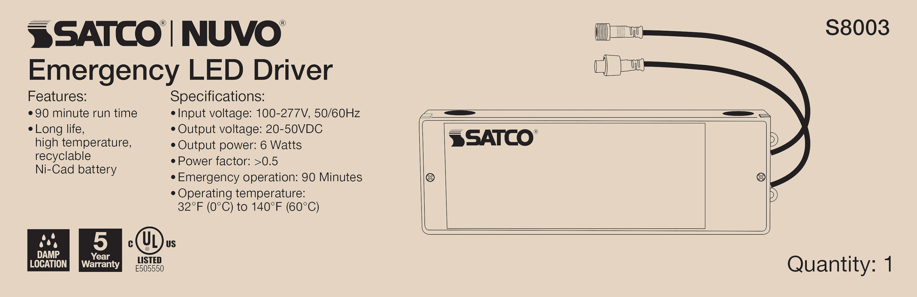 6W LED/CDL EM DRIVER - S8003