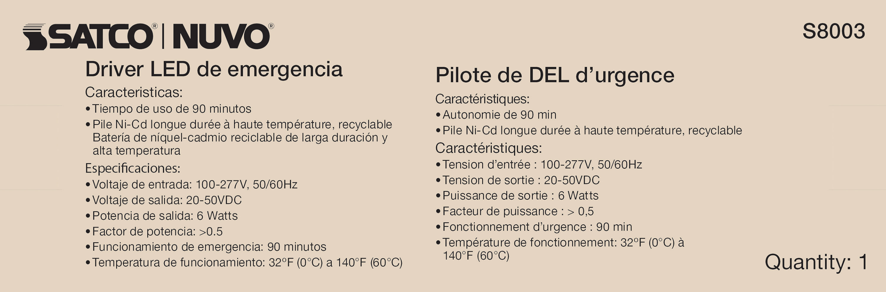 6W LED/CDL EM DRIVER - S8003