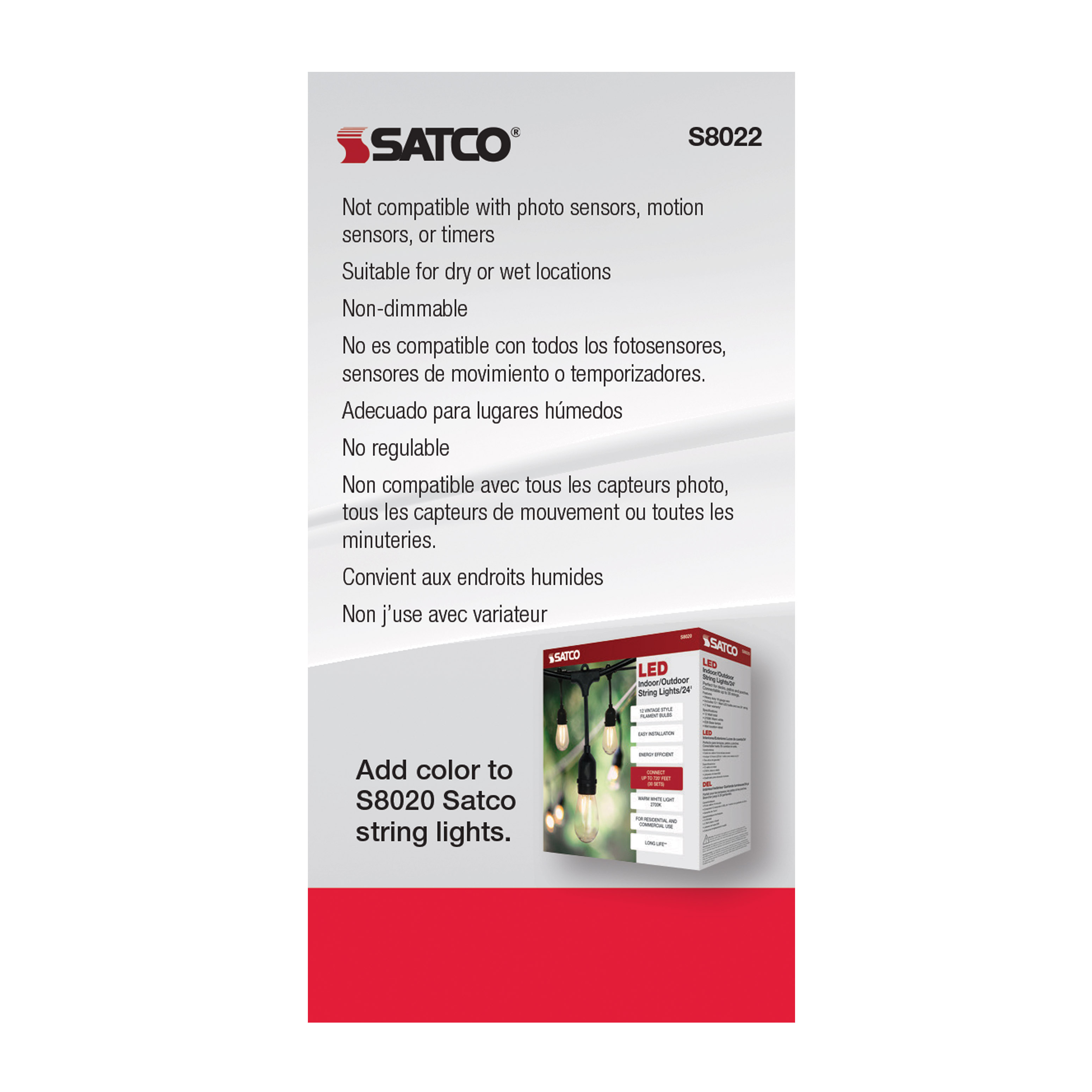 1W/LED/S14/RED/120V/ND/4PK - S8022