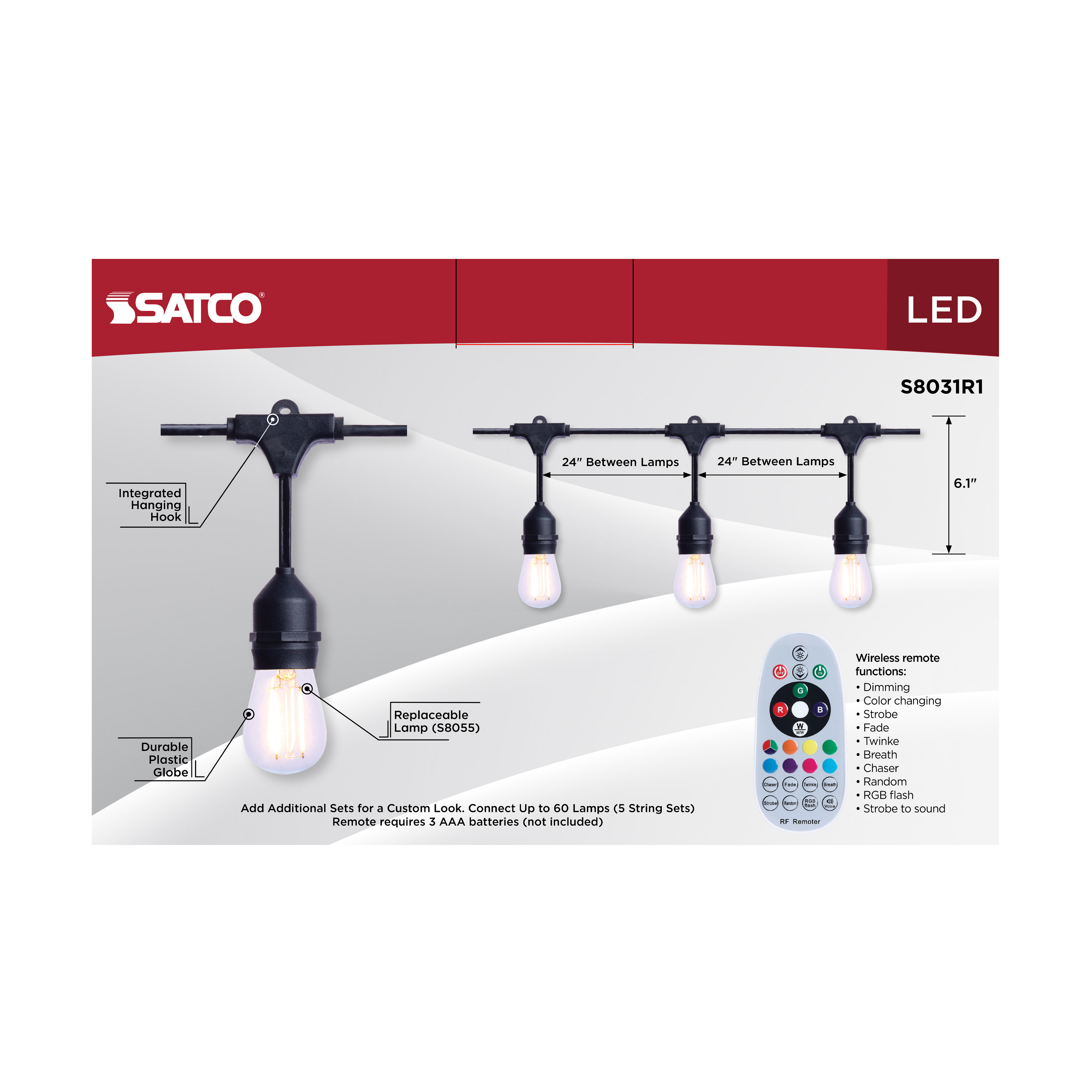 24FT/LED/SL/S14/IRR/RGBTW/120V - S8031R1