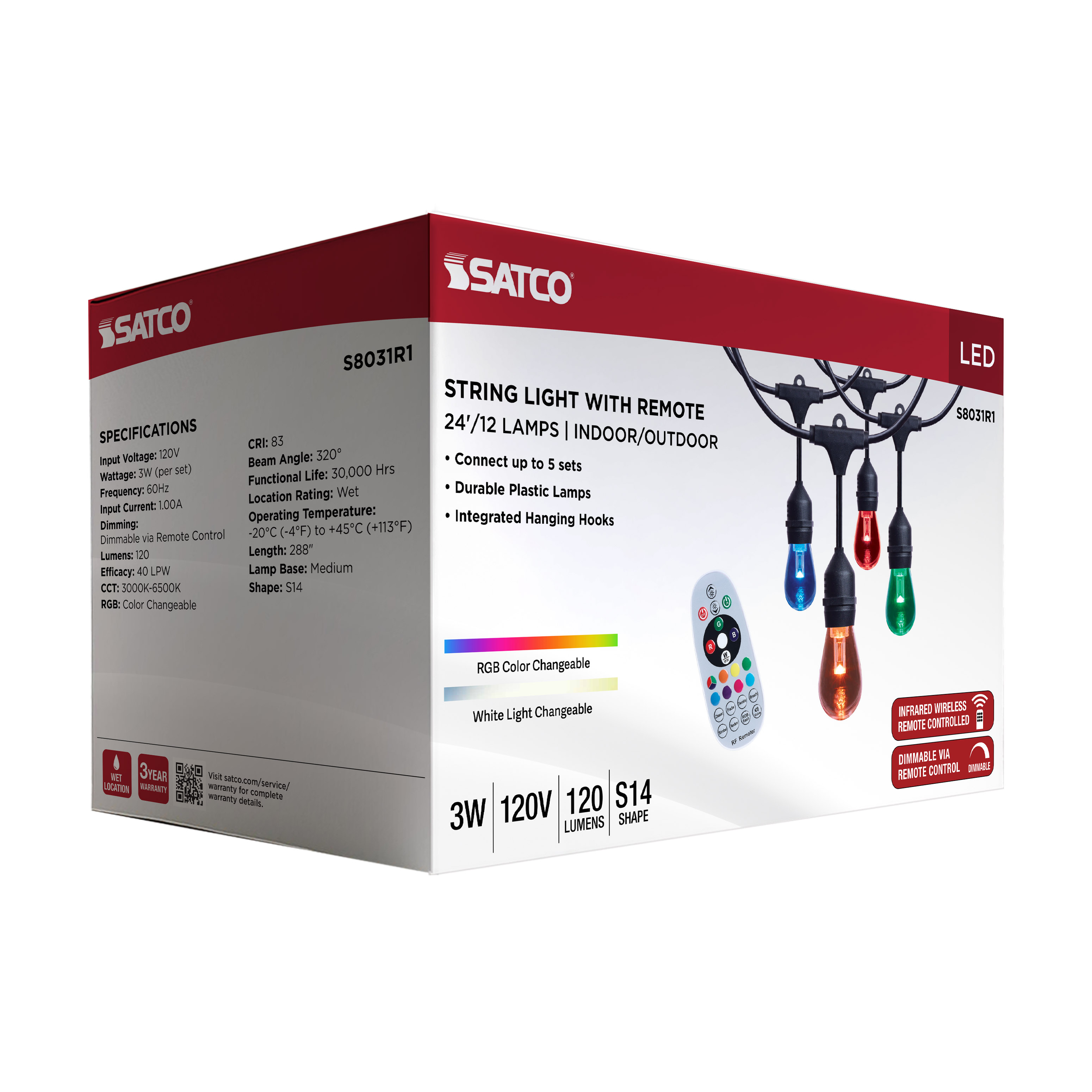 24FT/LED/SL/S14/IRR/RGBTW/120V - S8031R1