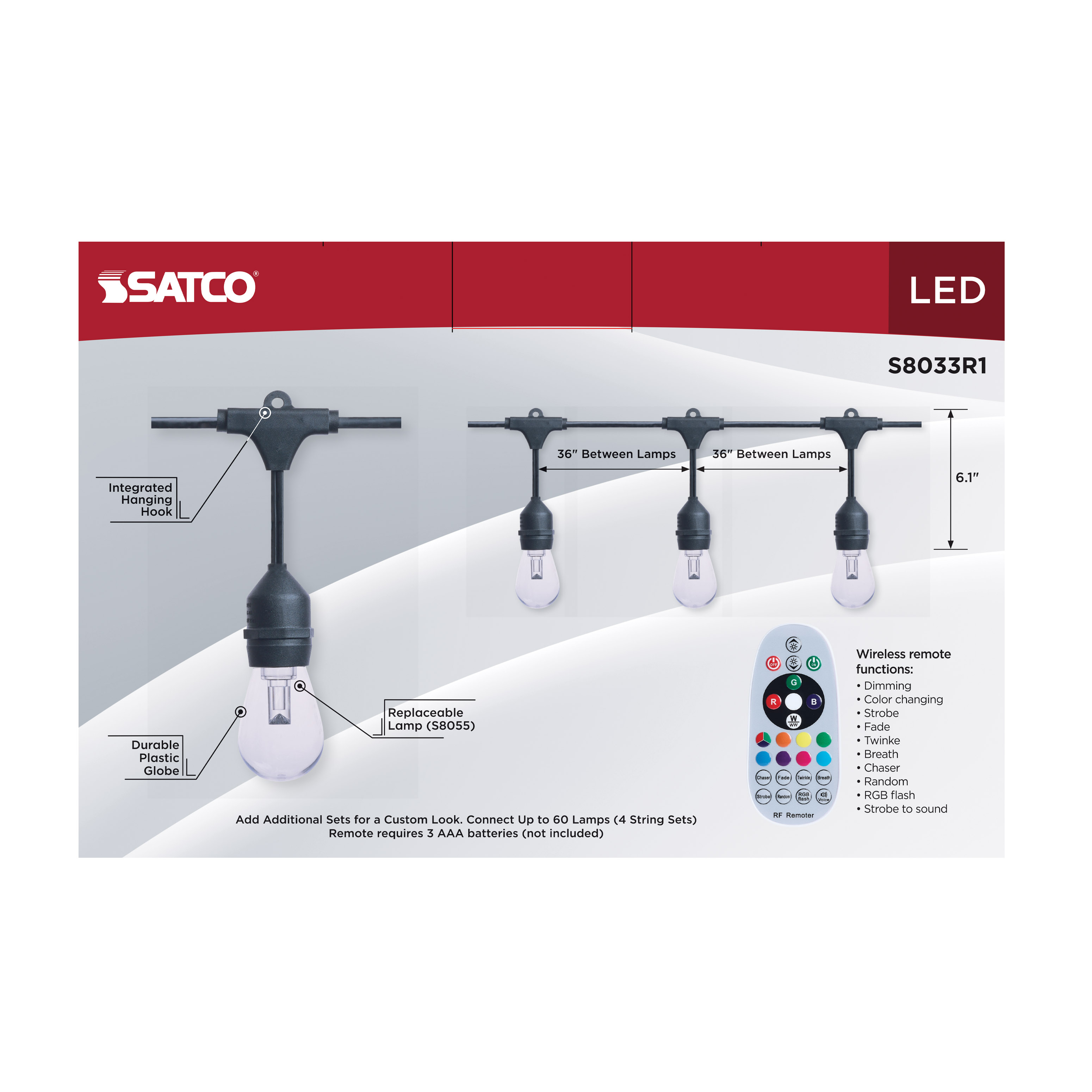 48FT/LED/SL/S14/IRR/RGBTW/120V - S8033R1