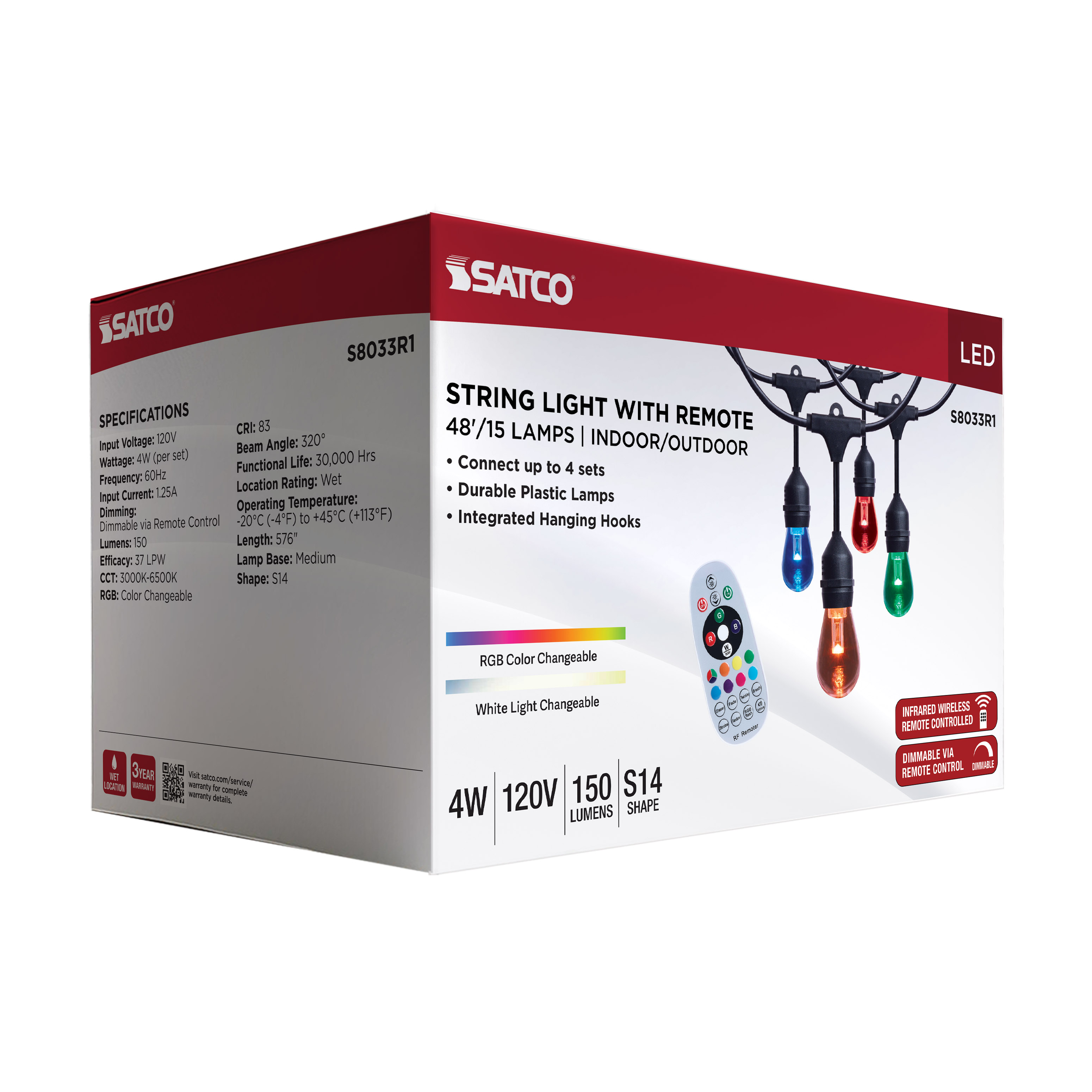 48FT/LED/SL/S14/IRR/RGBTW/120V - S8033R1