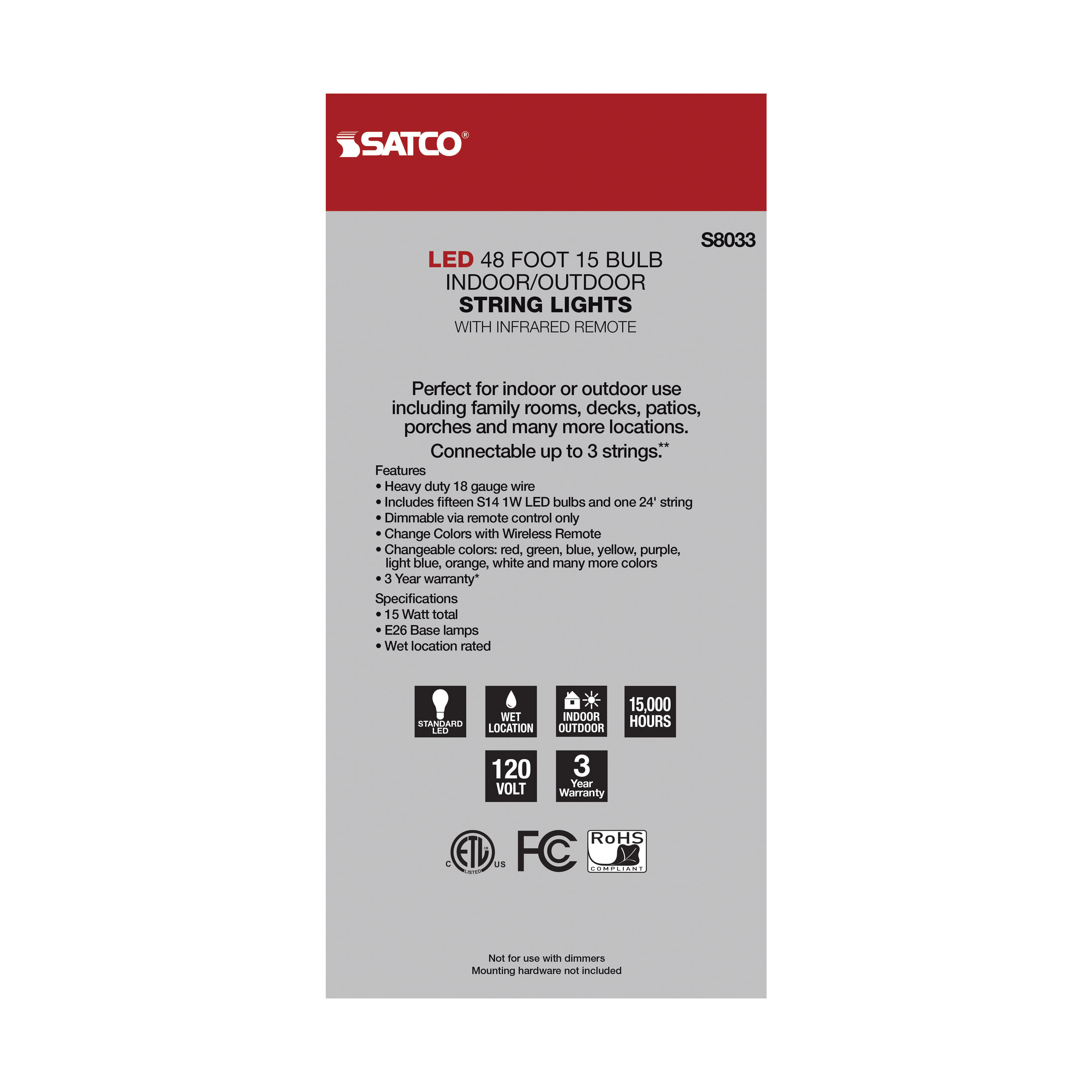 48FT/LED/SL/S14/IRR/RGBW/12 - S8033