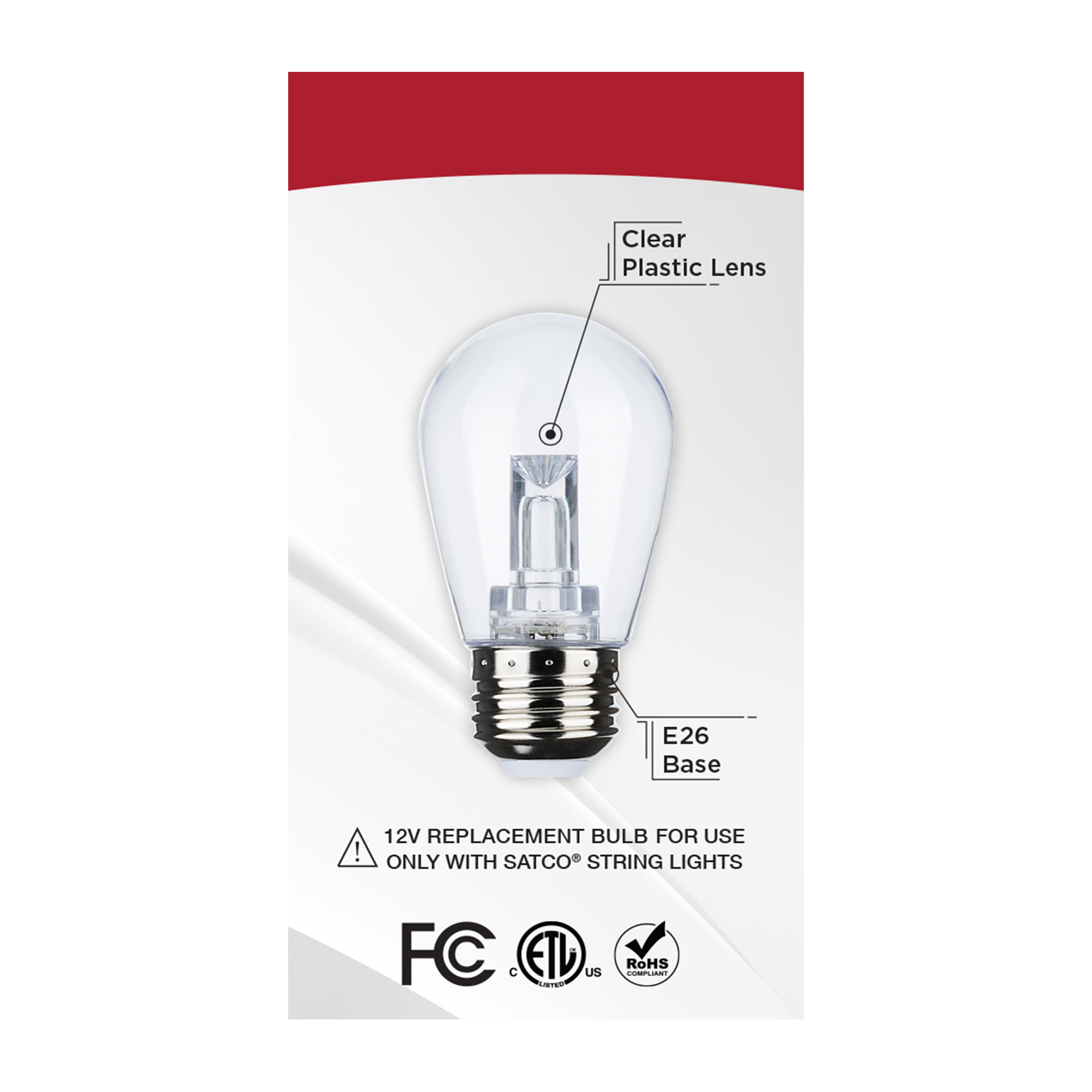 1W/LED/S14/RGBW/CL/12V/2PK - S8050