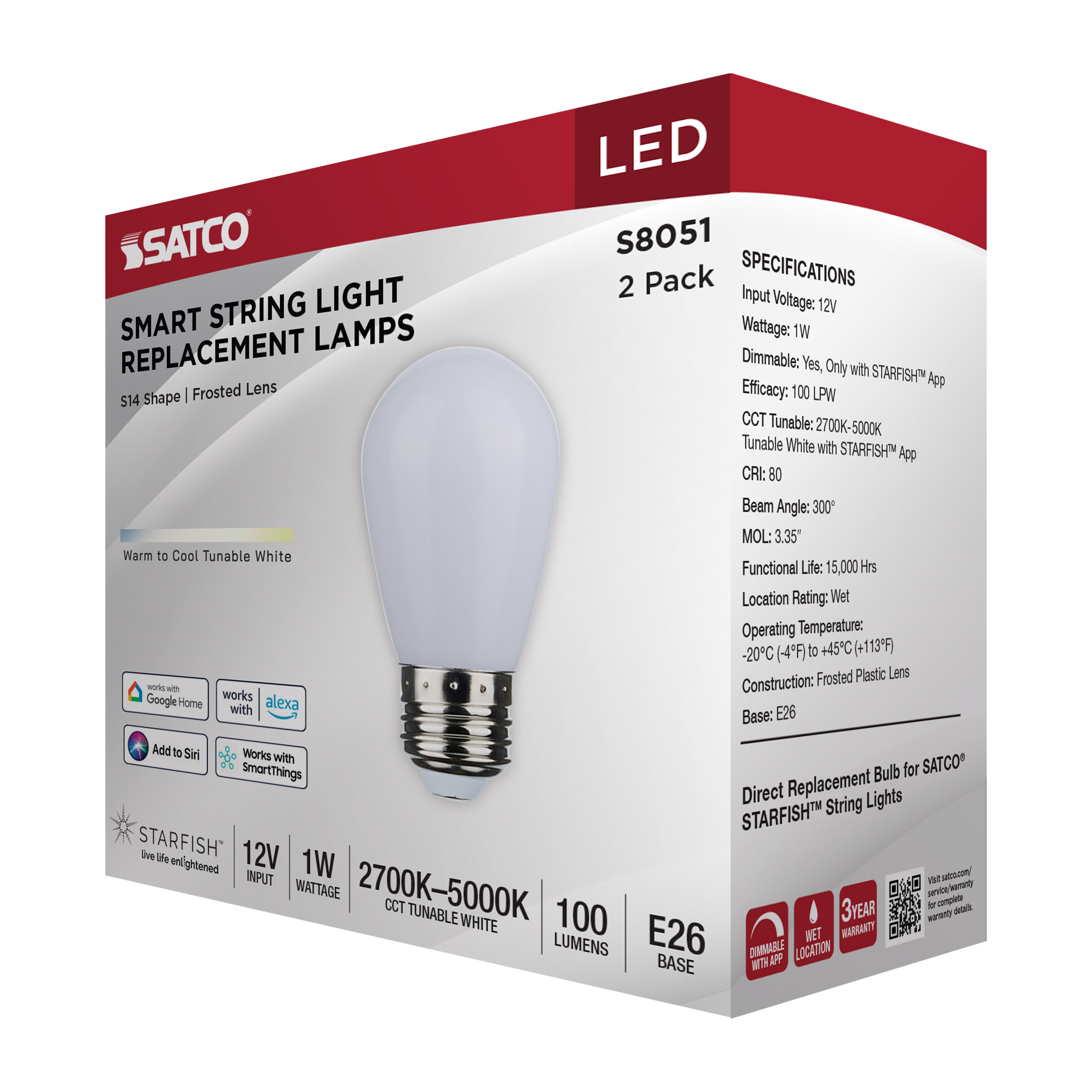 1W/LED/S14/TW/FR/12V/2PK - S8051