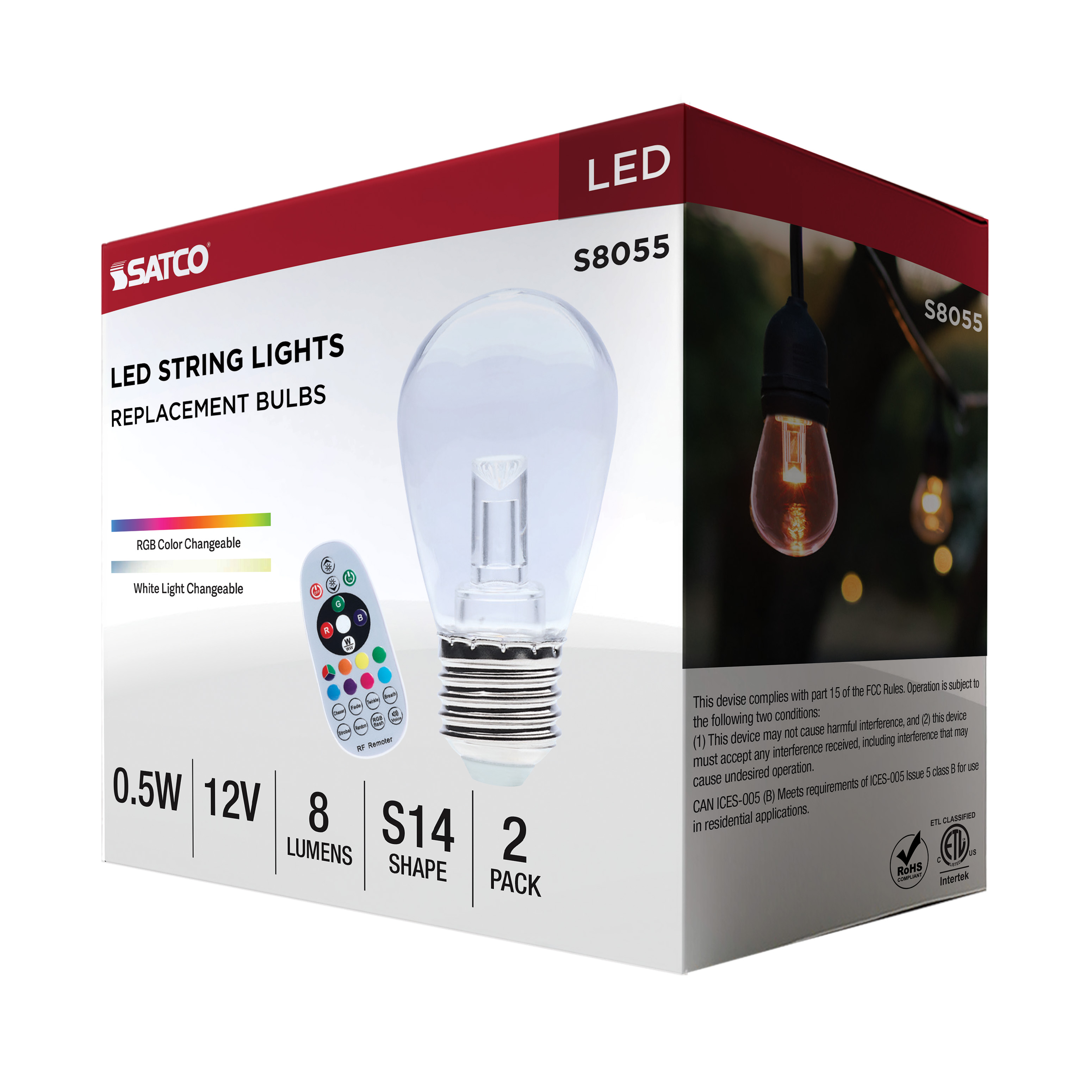 0.5W/LED/S14/RGBTW/CL/RC/12V - S8055