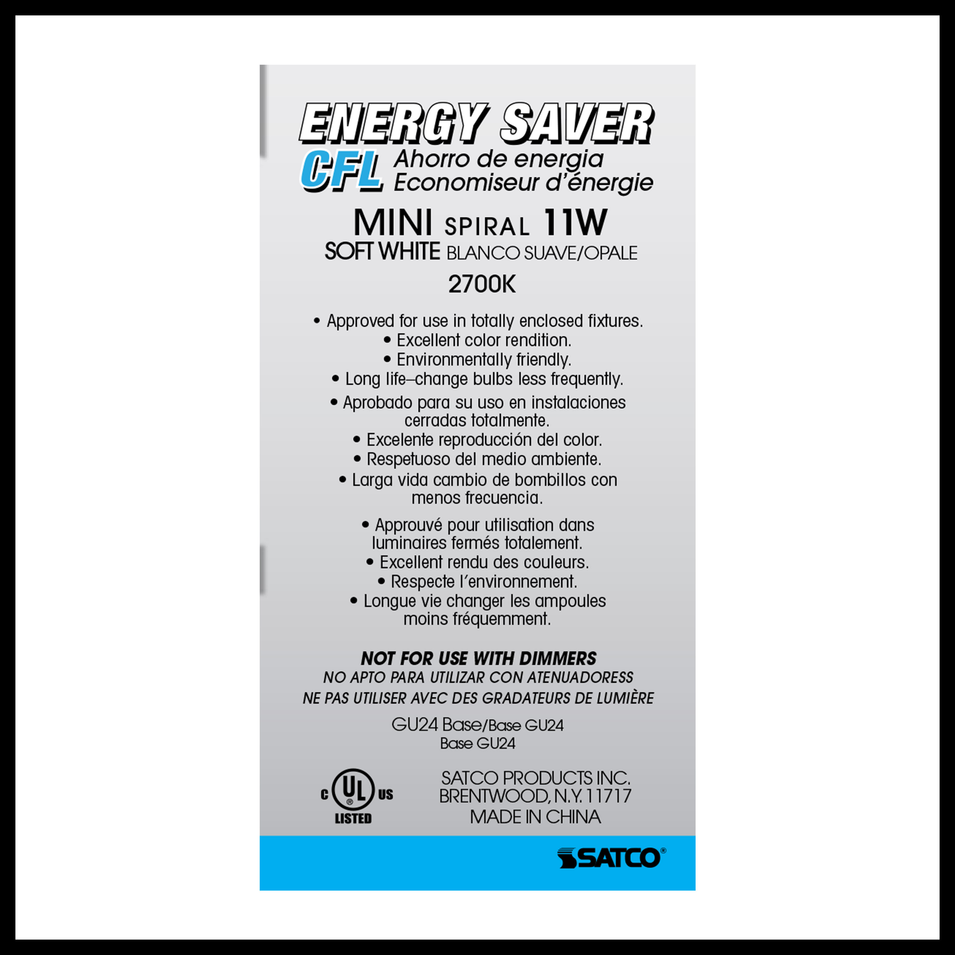 11T2/GU24/2700K/120V/1PK - S8202