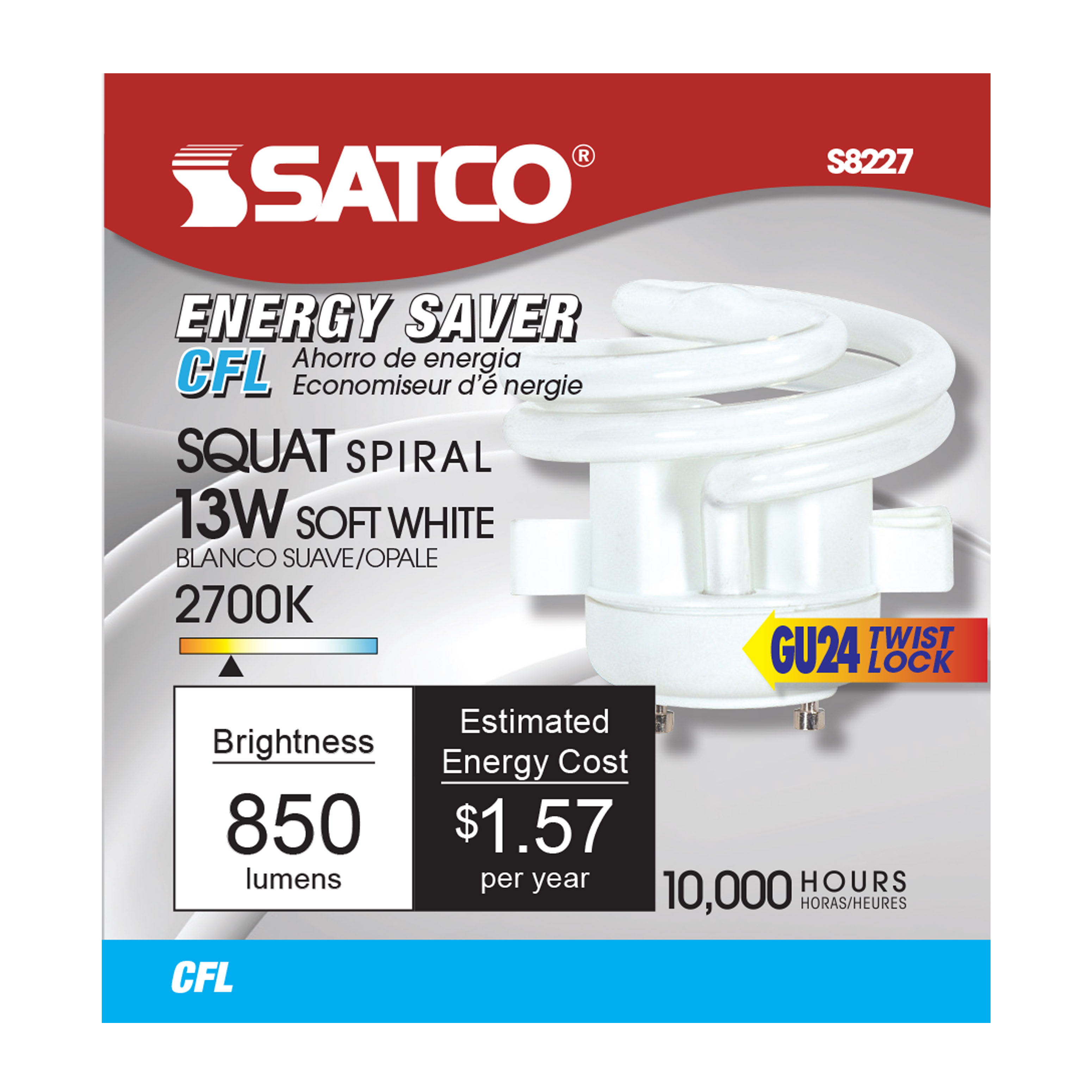 13T2/SQUAT/GU24/2700K/120V/1PK - S8227