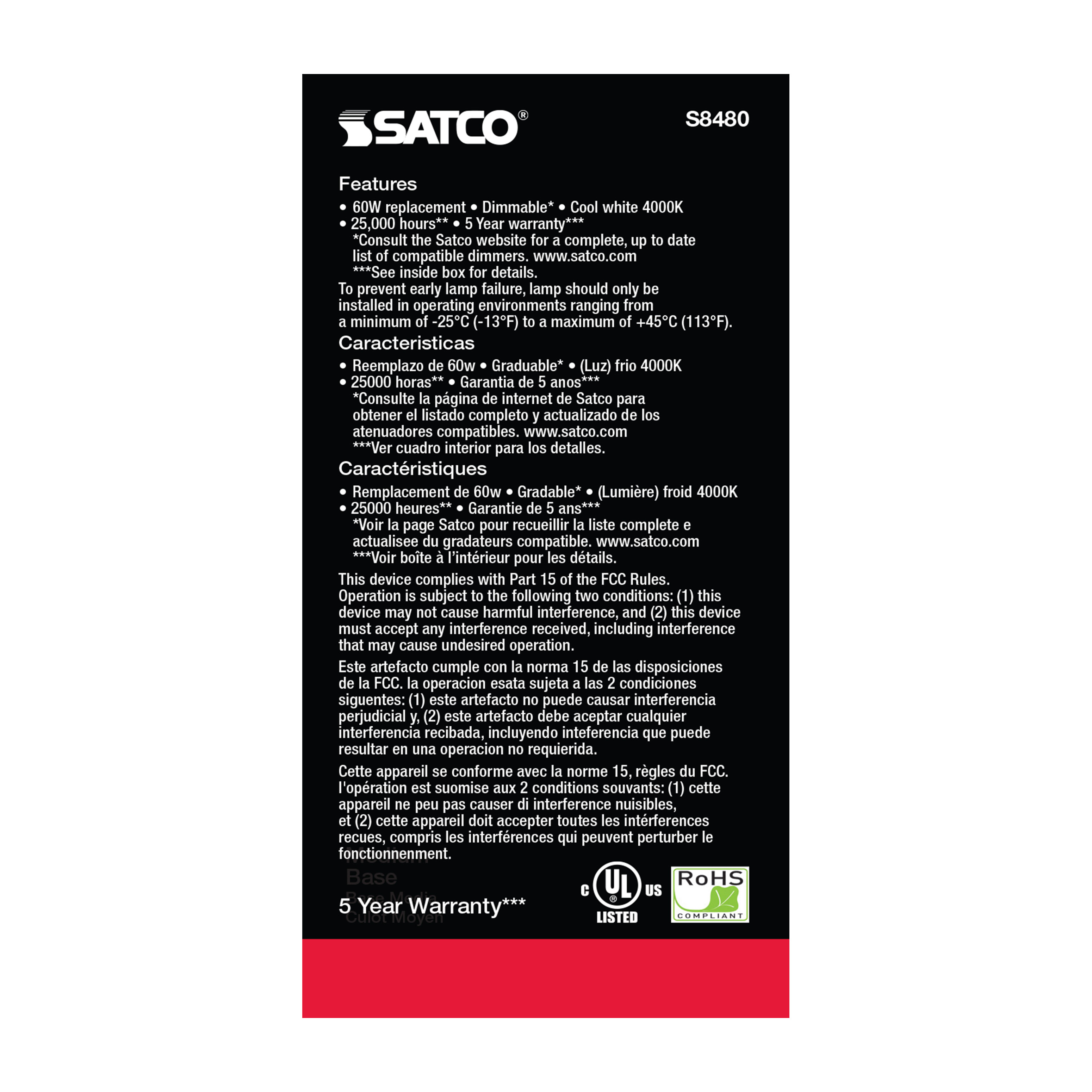 10A19/LED/4K/90CRI - S8480