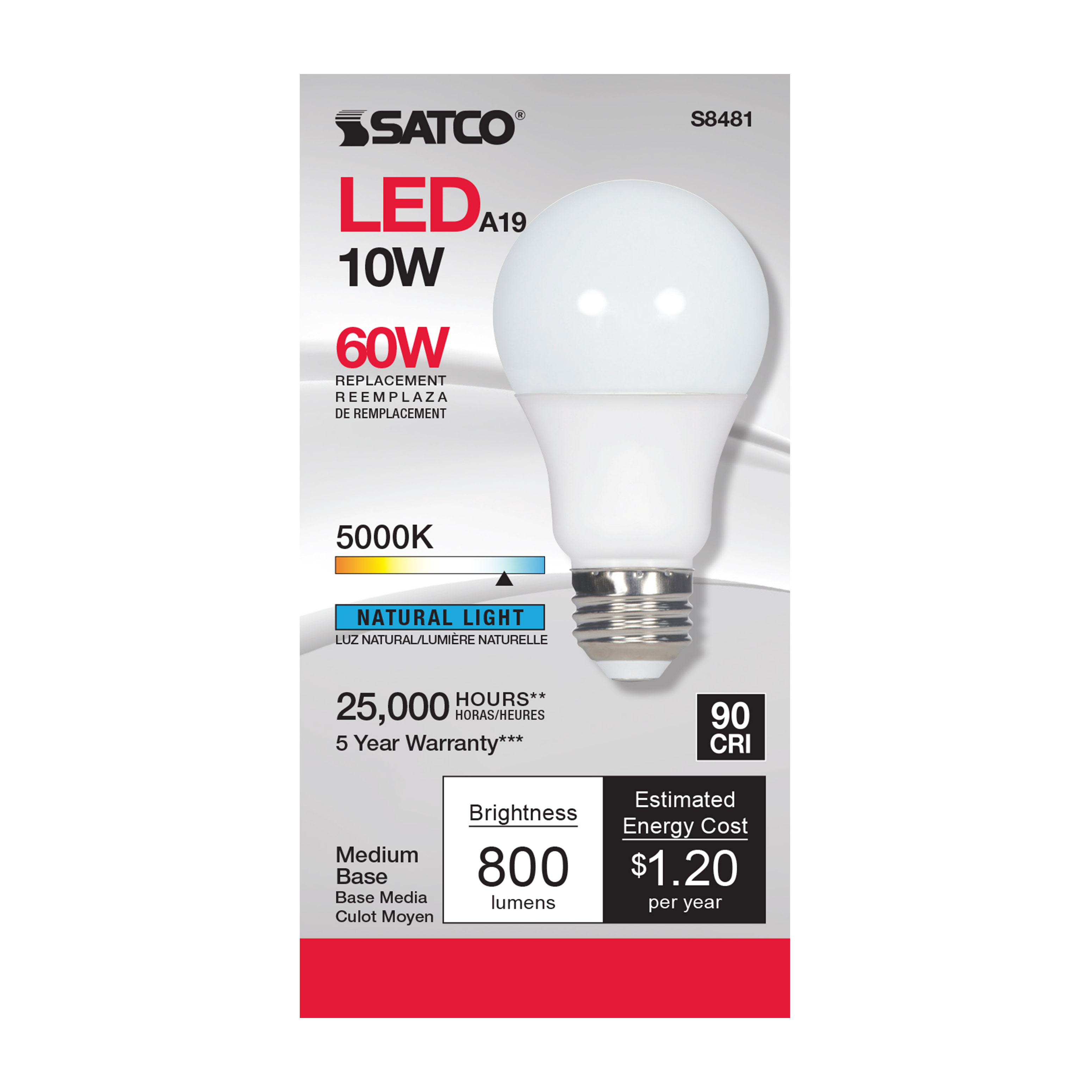 10A19/LED/5K/90CRI - S8481