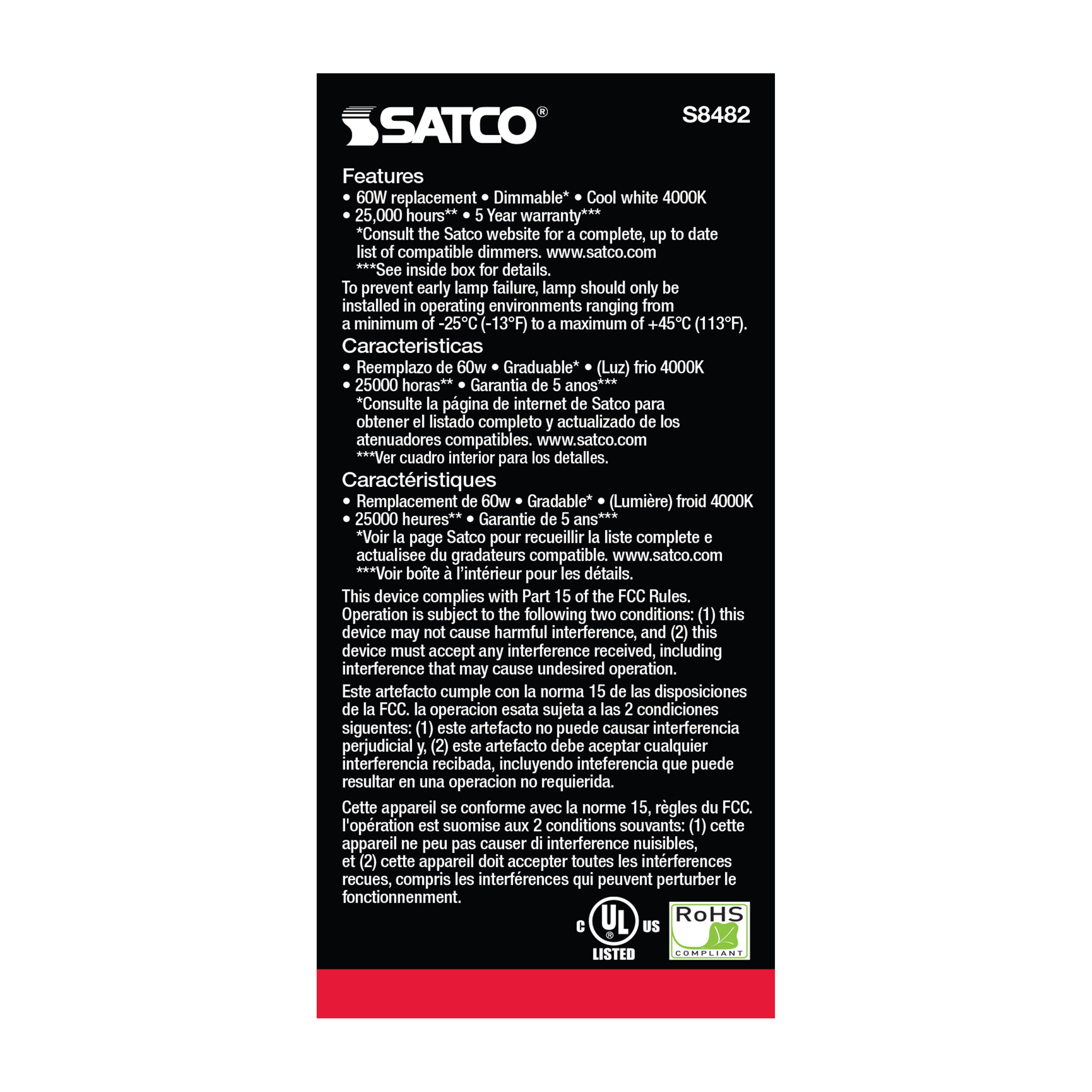 10A19/LED/4K/90CRI/GU24 - S8482