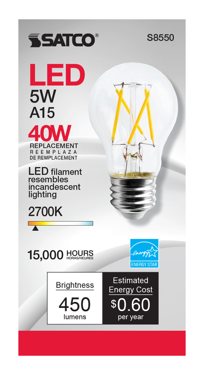 5A15/CL/LED/E26/27K/90CRI/120V - S8550