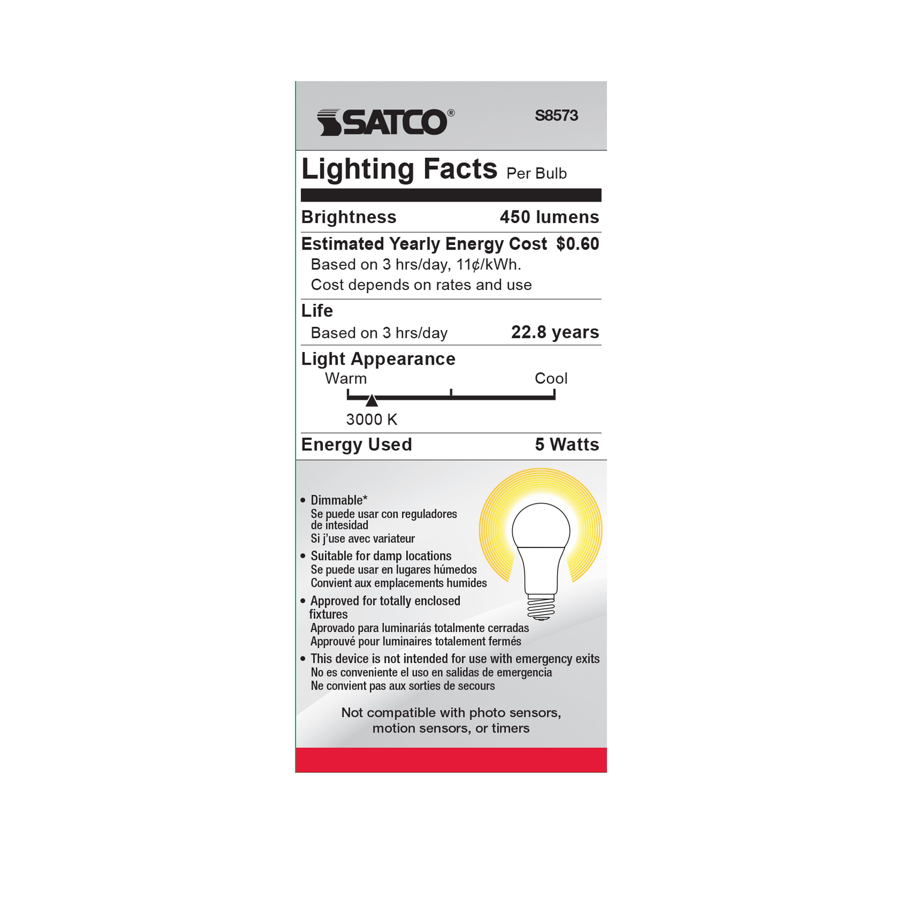 5A15/LED/3000K/120V - S8573