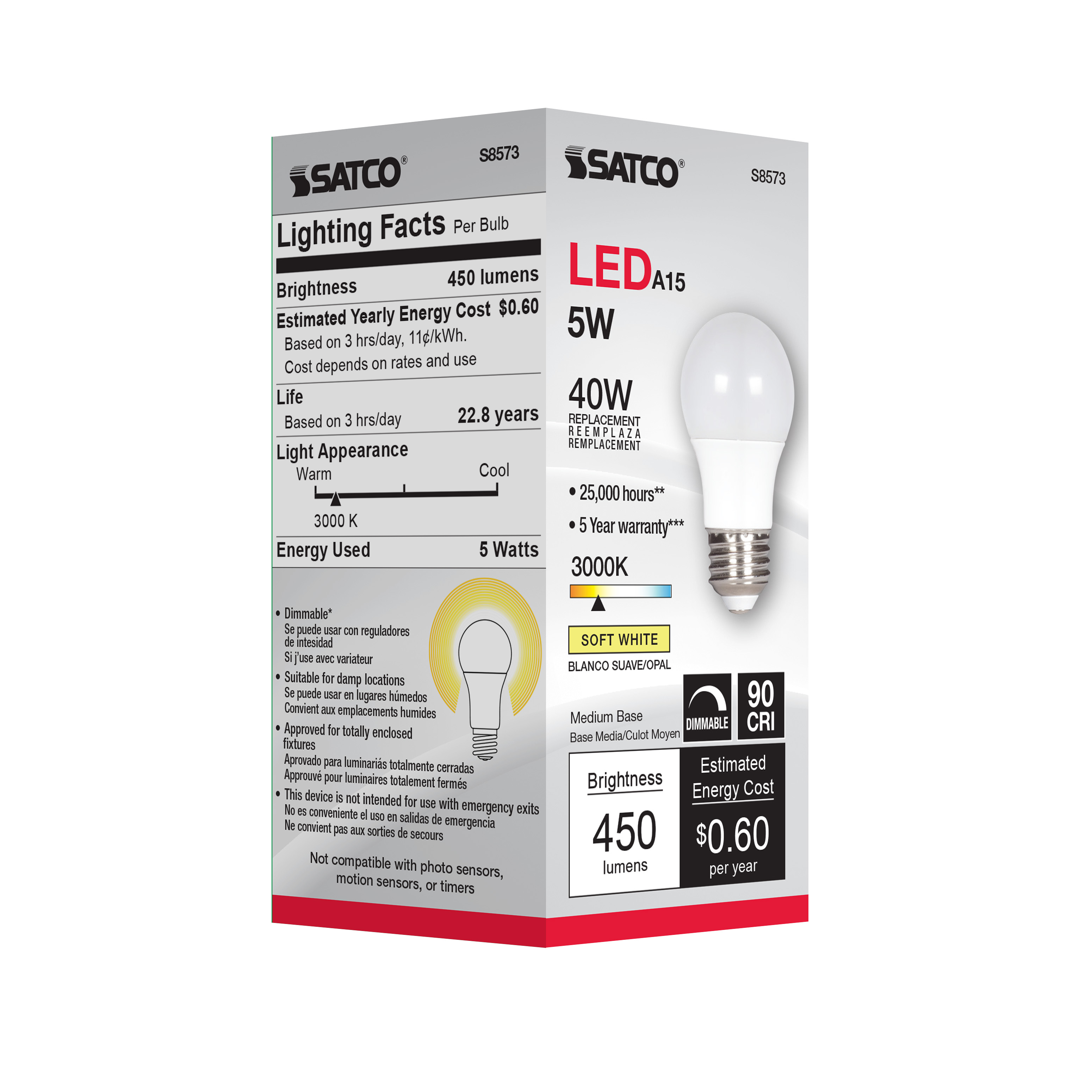 5A15/LED/3000K/120V - S8573