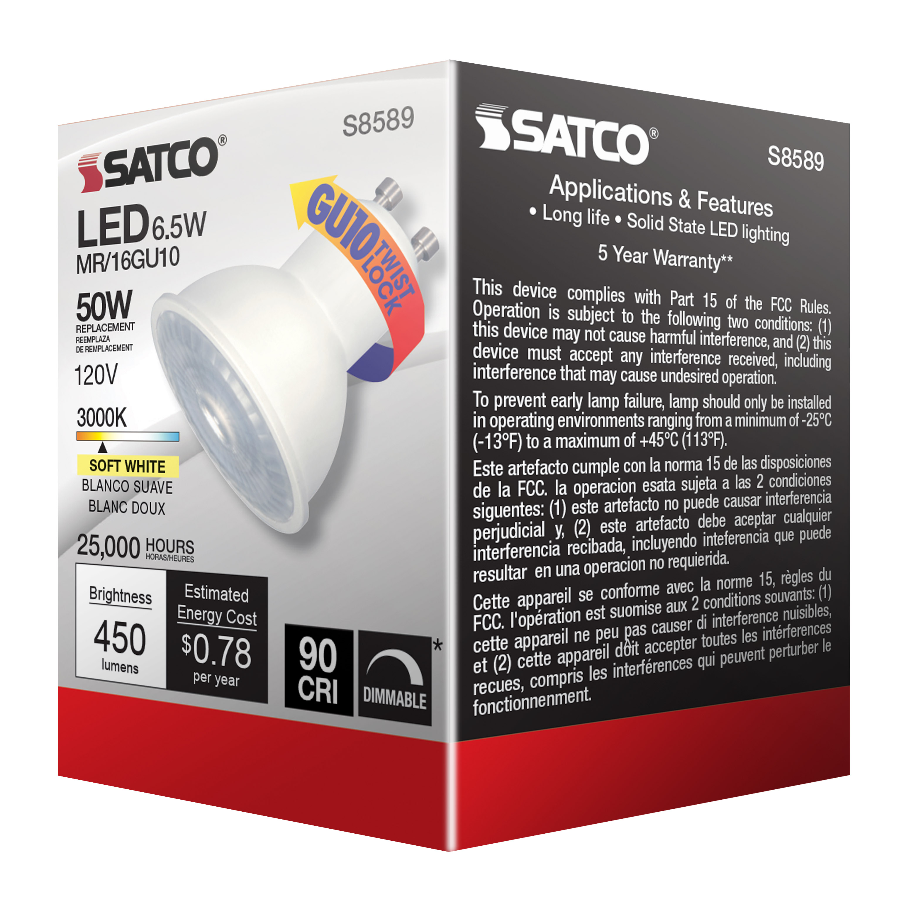 6.5MR16/LED/40'/930/GU10 - S8589